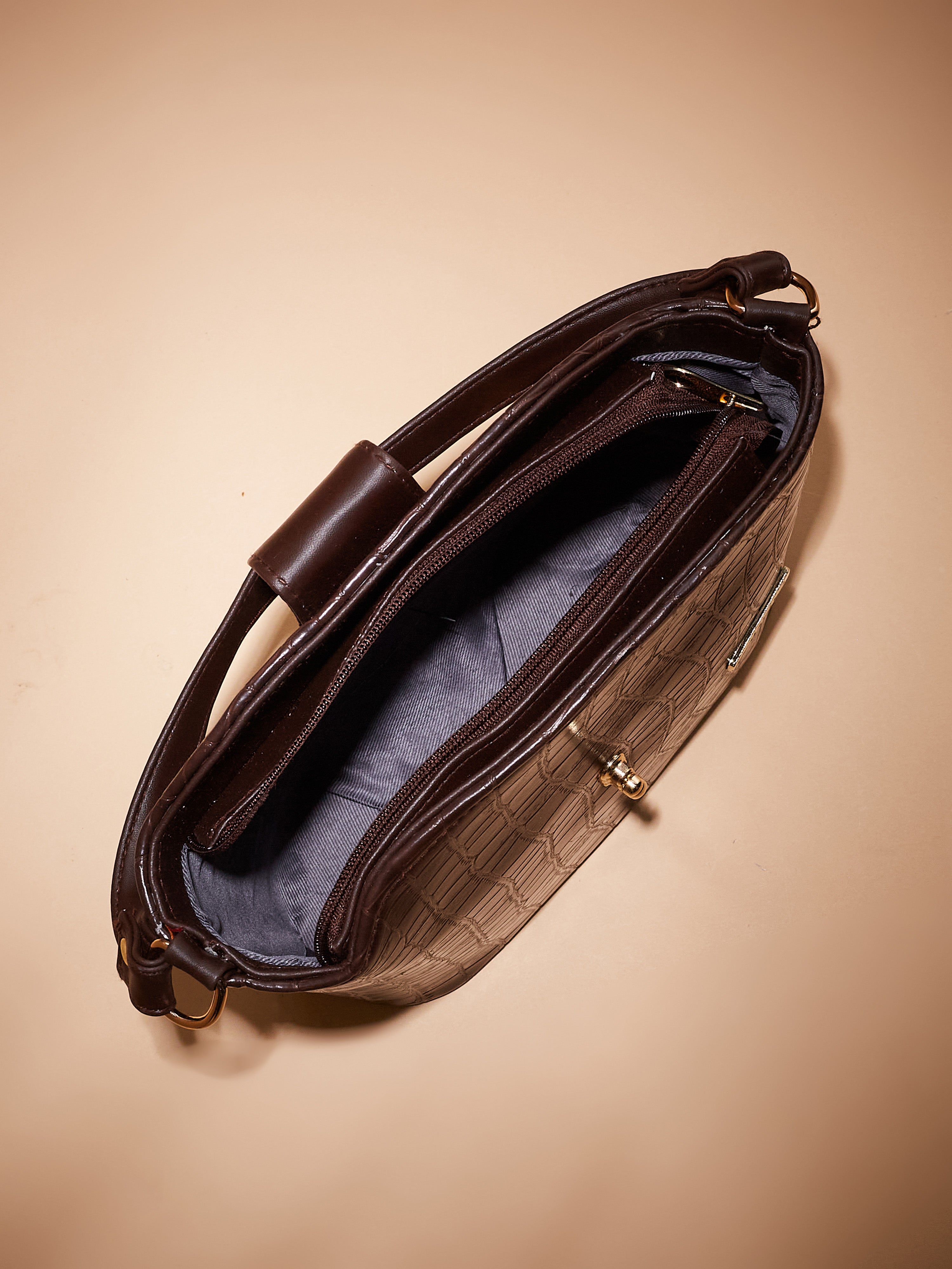 Vegan Leather Women's Brown Sling Bag
