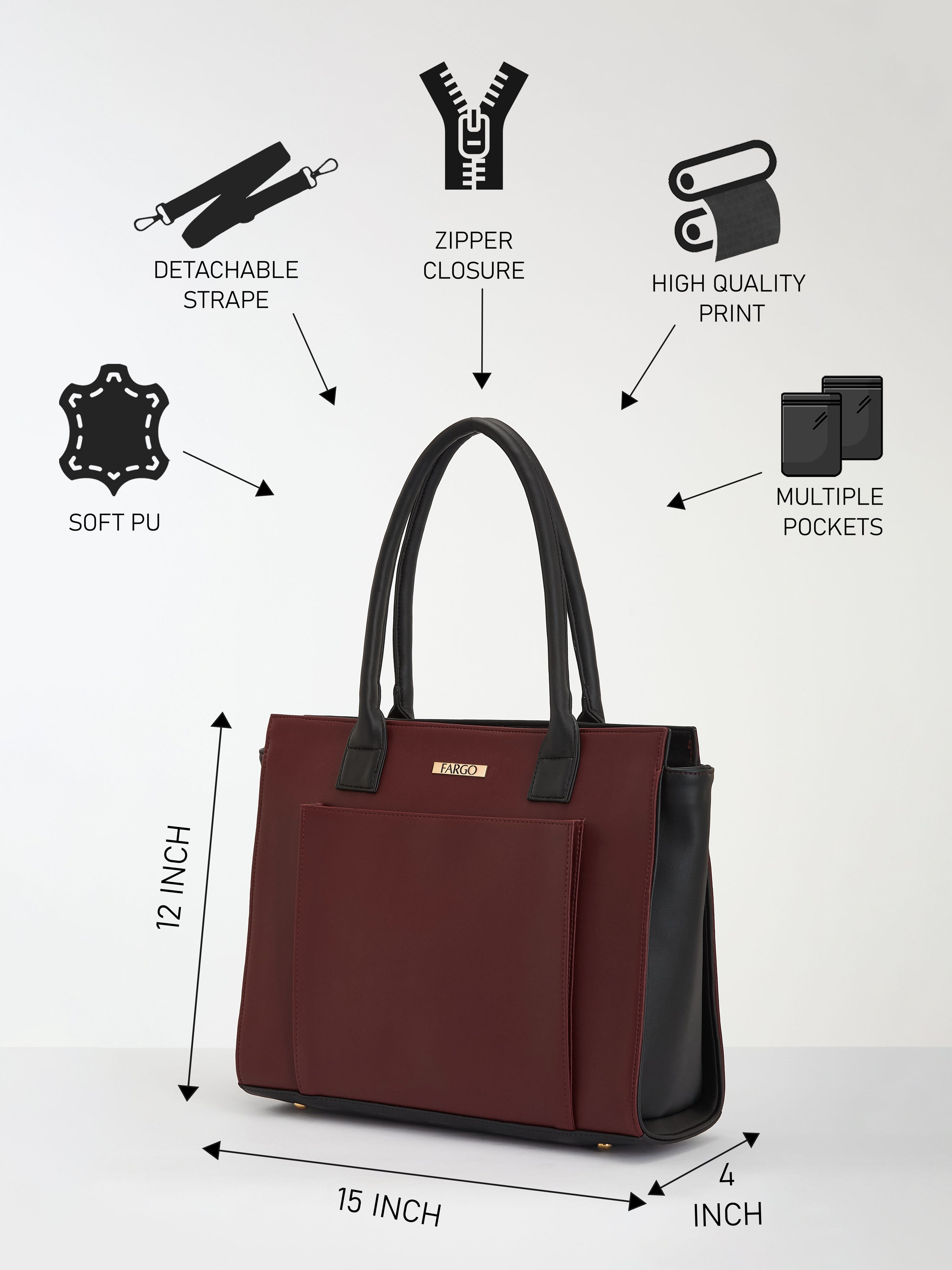 Amara Maroon Tote for Women