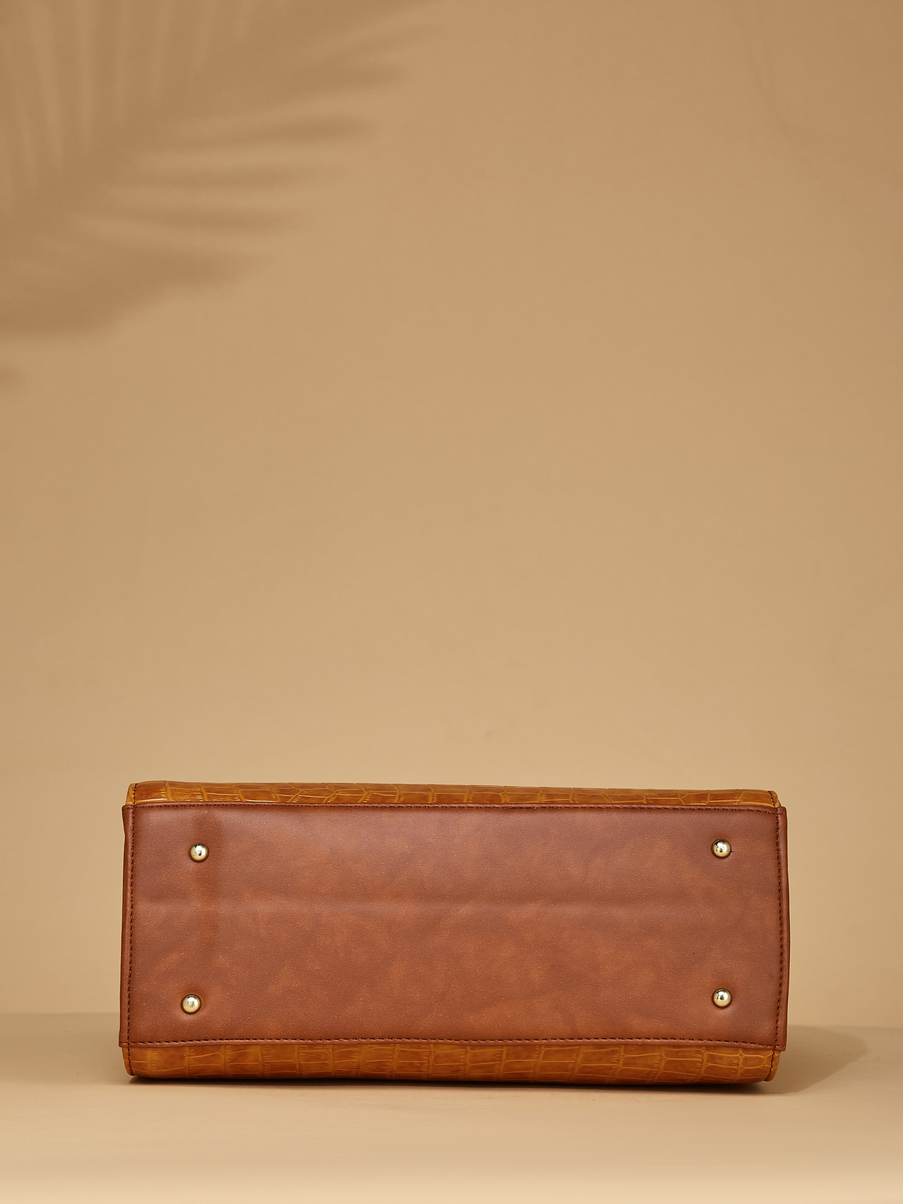 Croco Vegan Leather Tan Women's Handbag