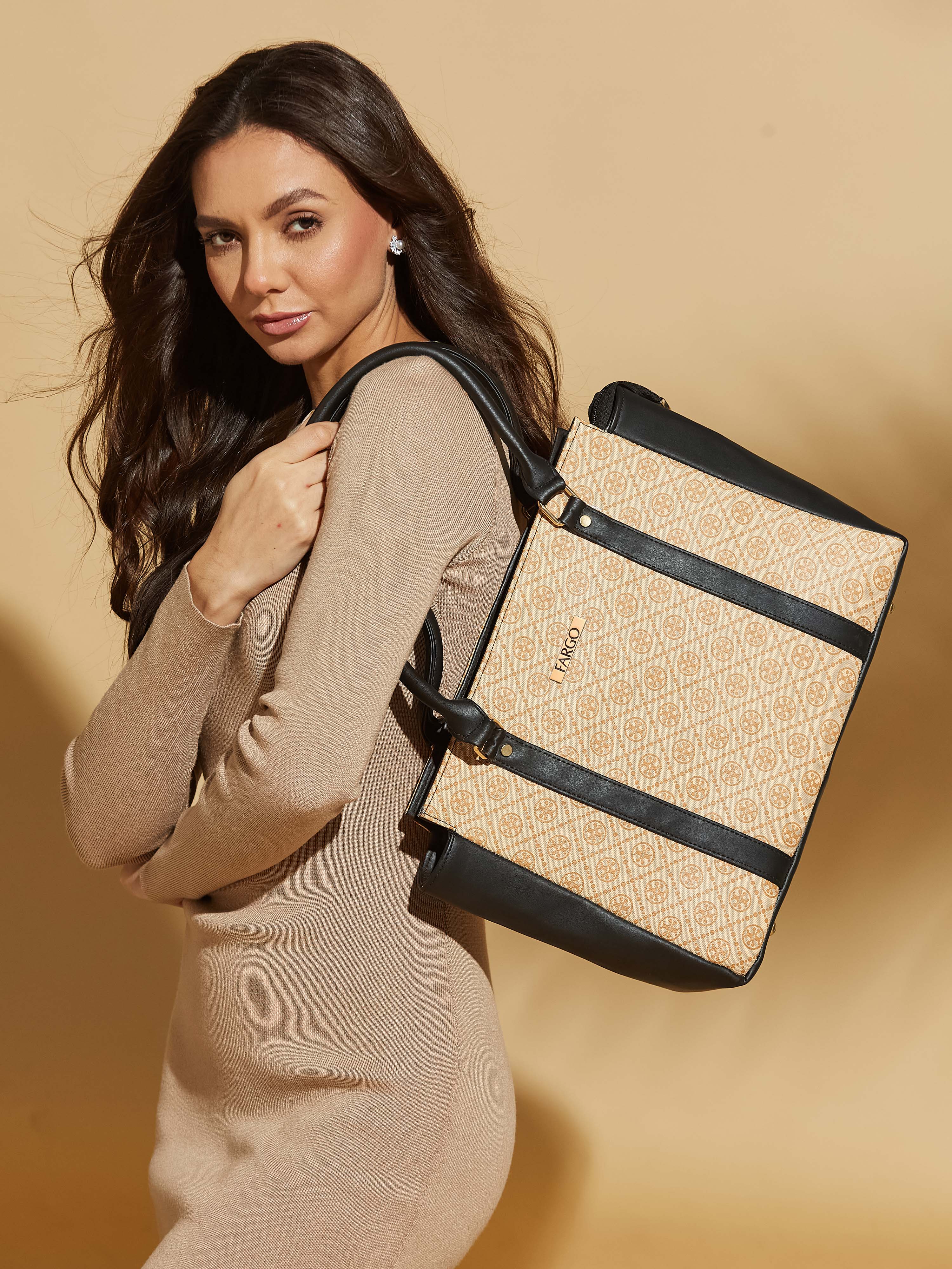 Vegan Leather Beige Women's Handbag