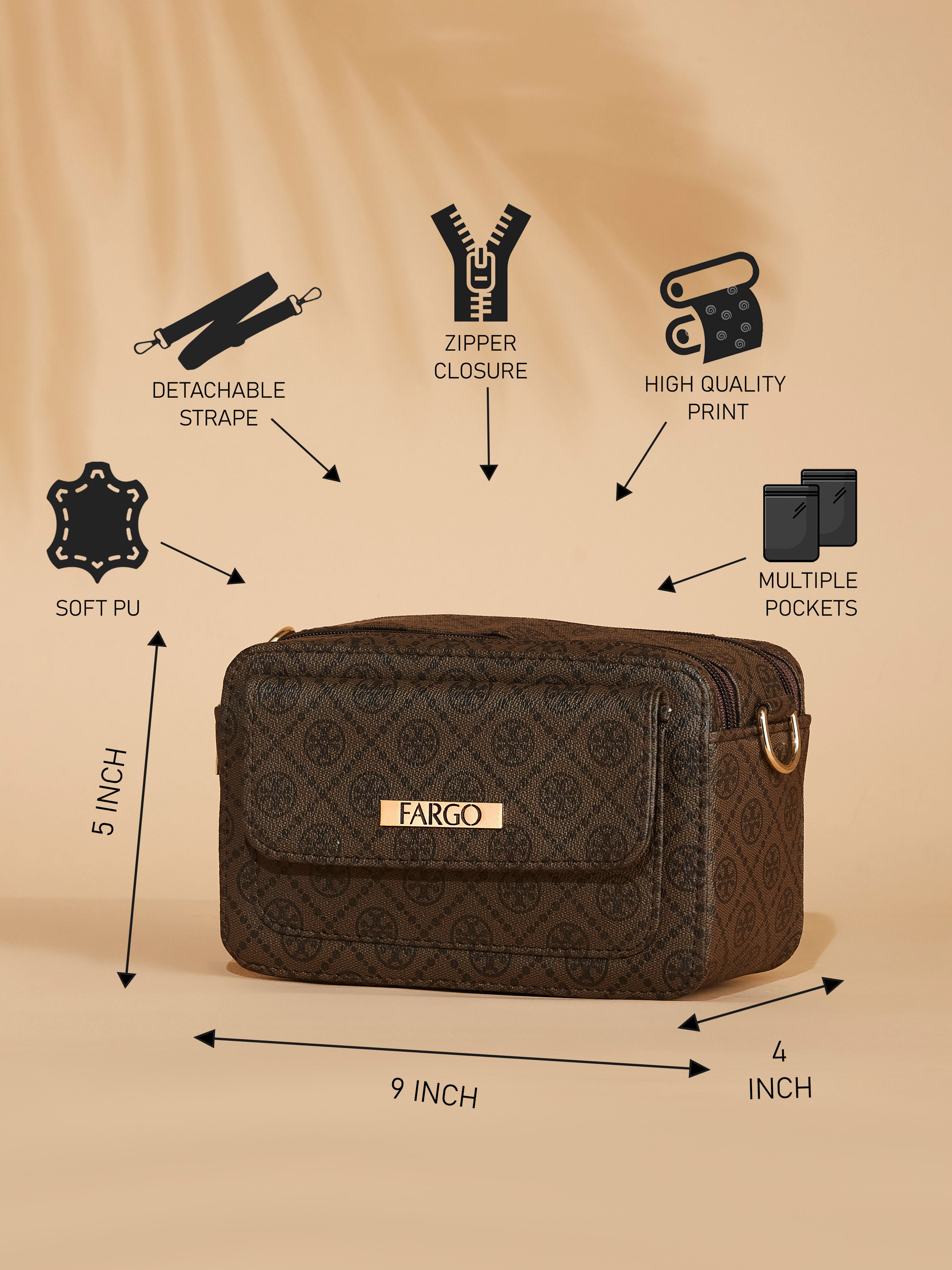 Vegan Leather Brown Women's Shoulder Bag
