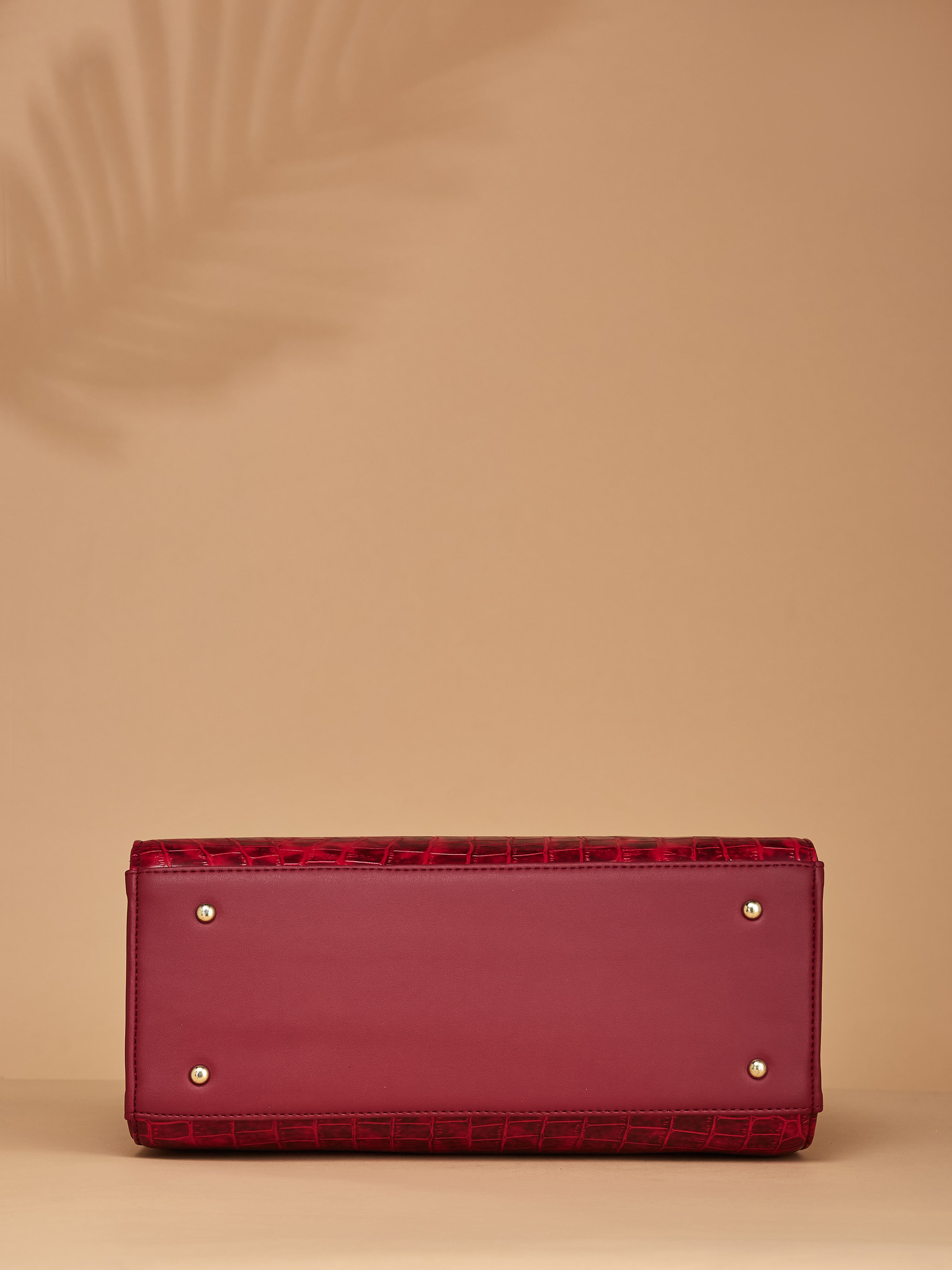 Croco Vegan Leather Maroon Women's Handbag