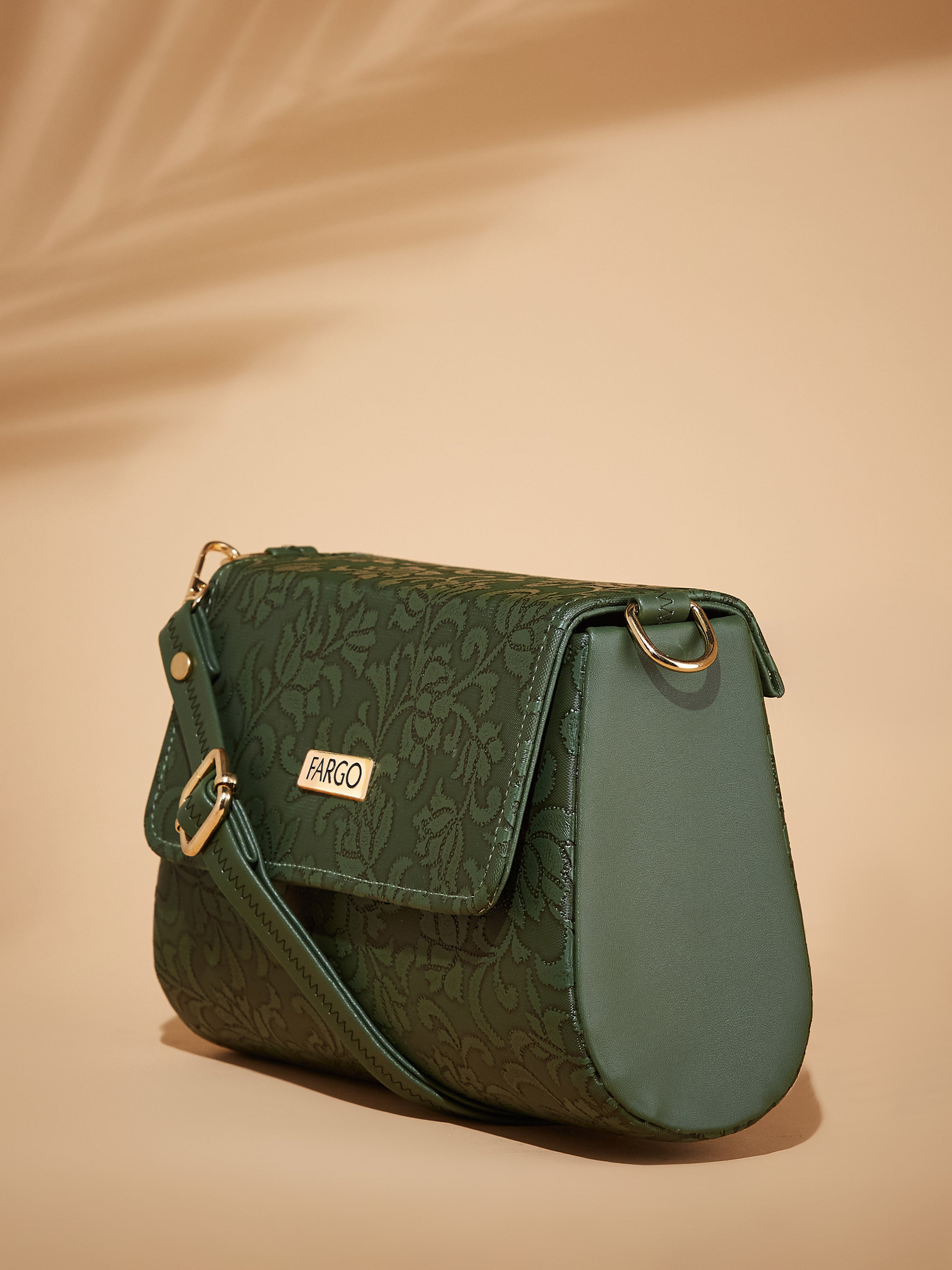 Vegan Leather Green Women's Bucket Sling Bag