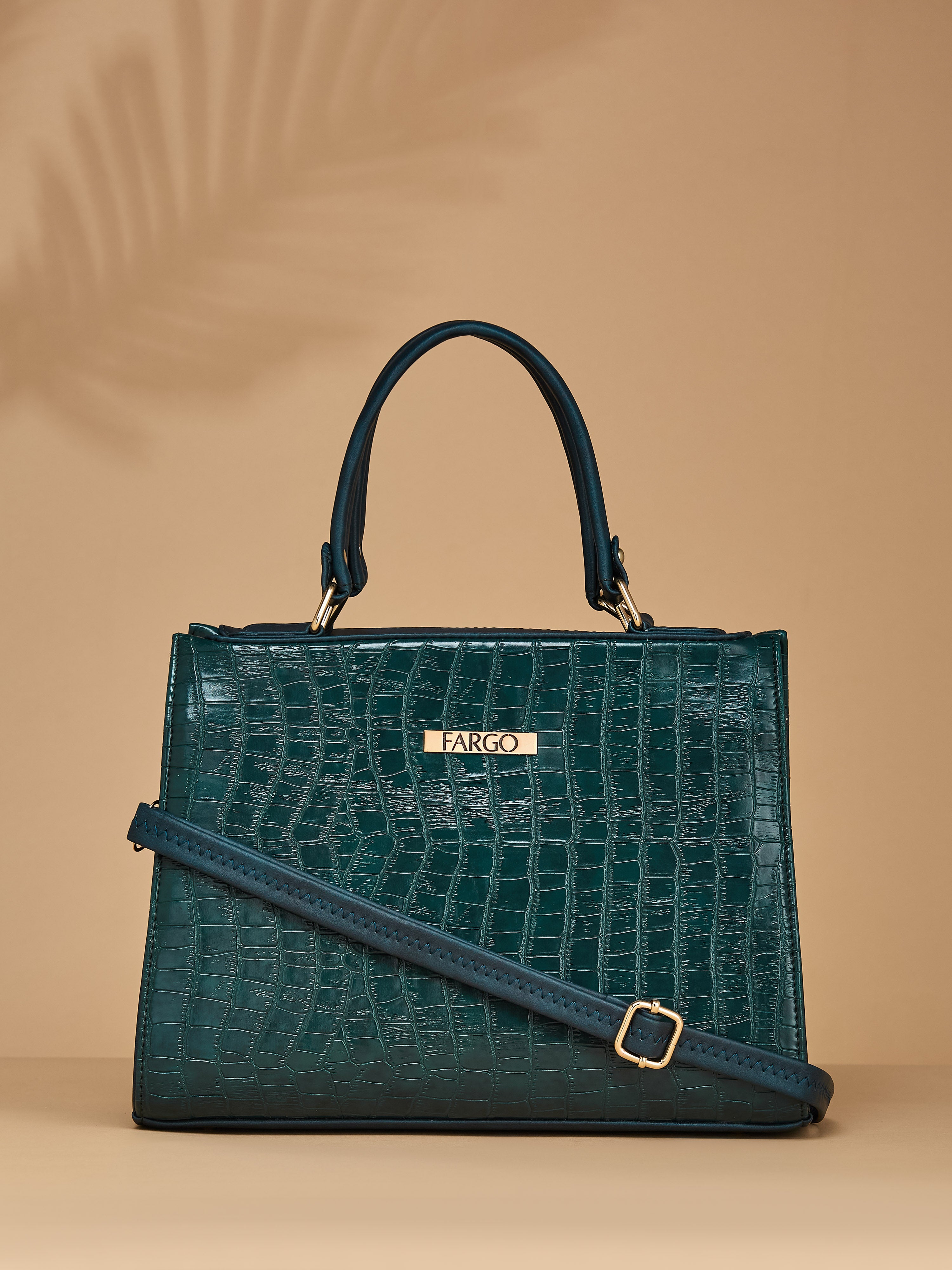 Croco Vegan Leather Green Wome's Handbag