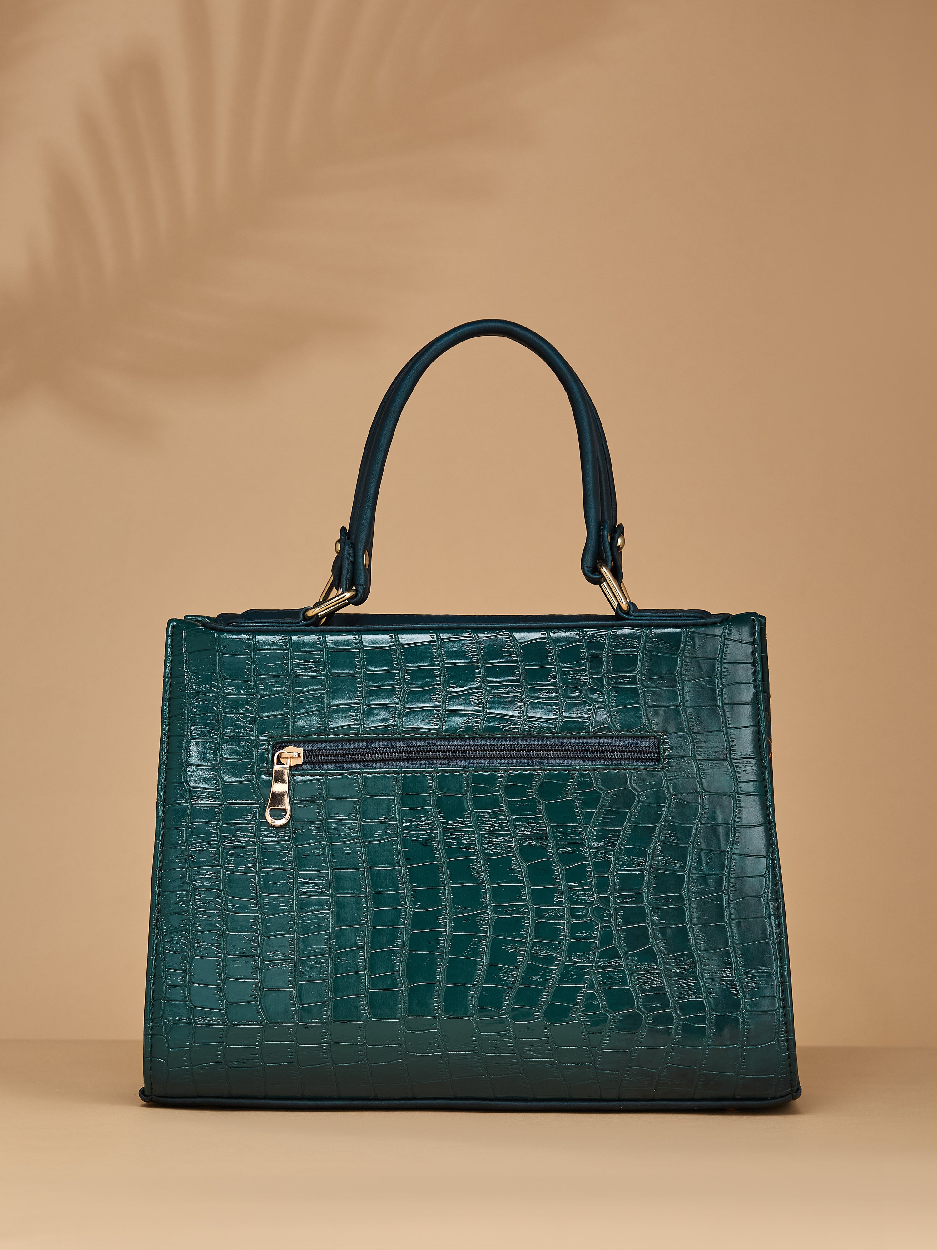 Croco Vegan Leather Green Wome's Handbag