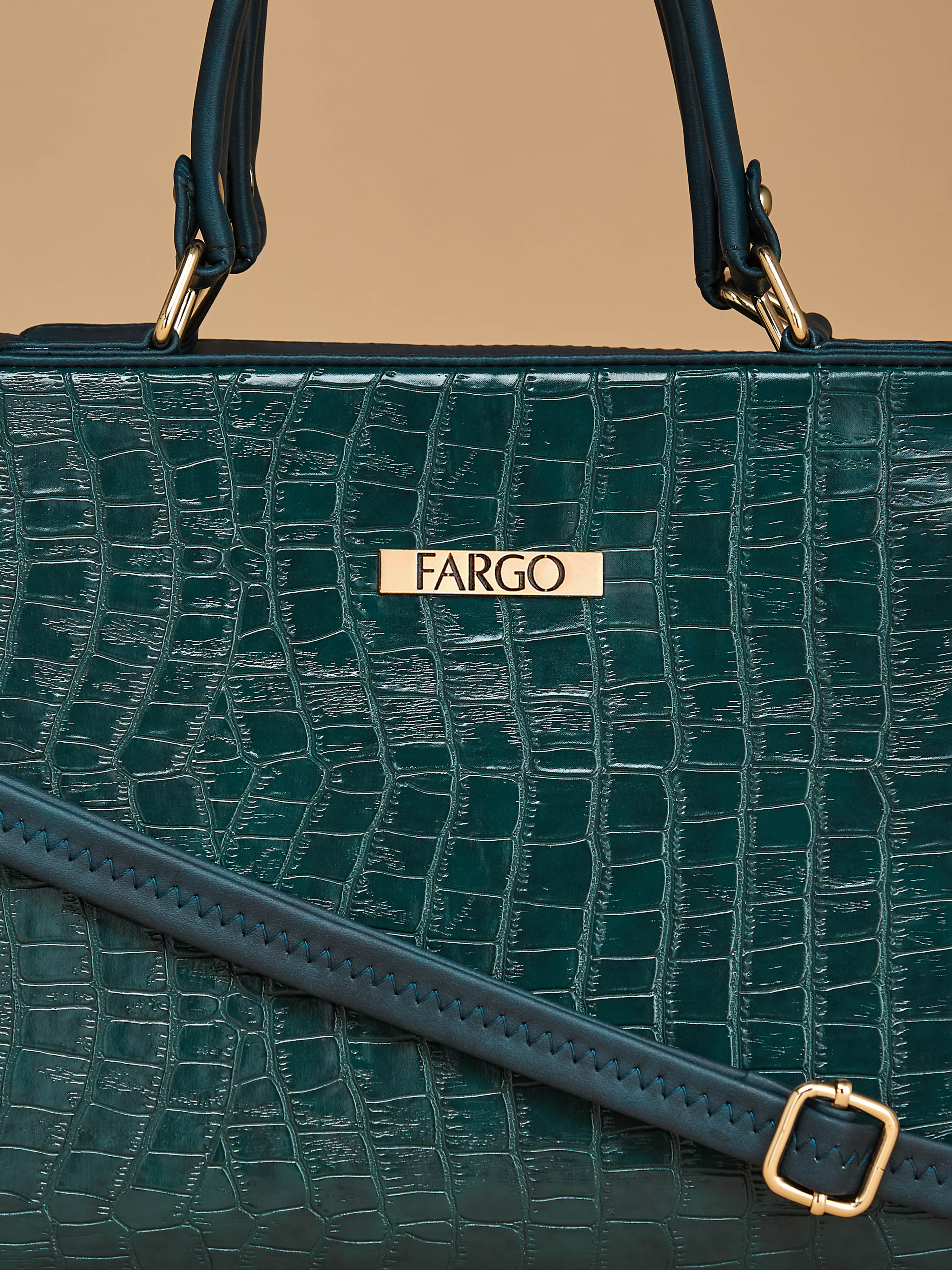 Croco Vegan Leather Green Wome's Handbag