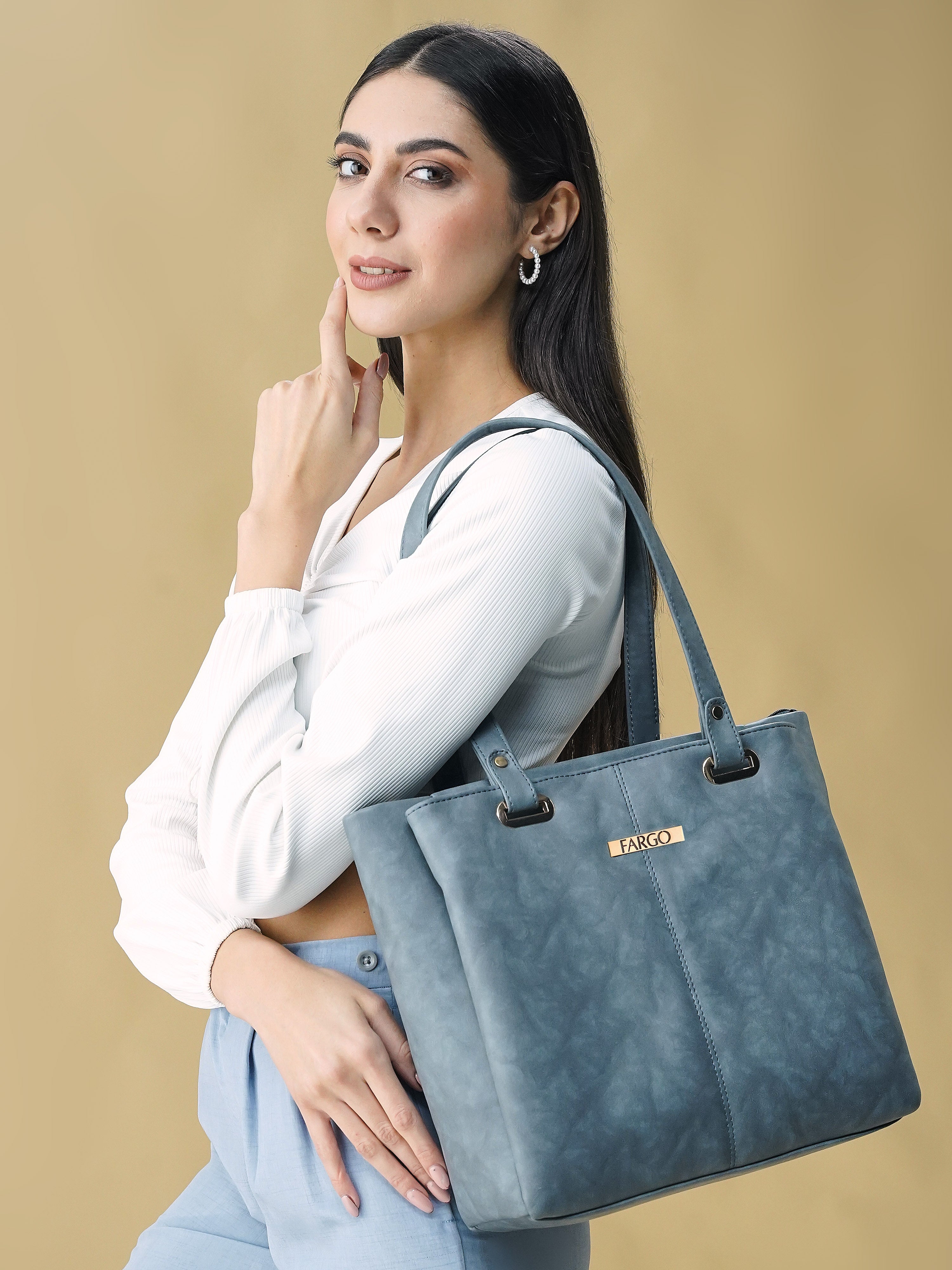 Vegan Leather Grey Women's Tote