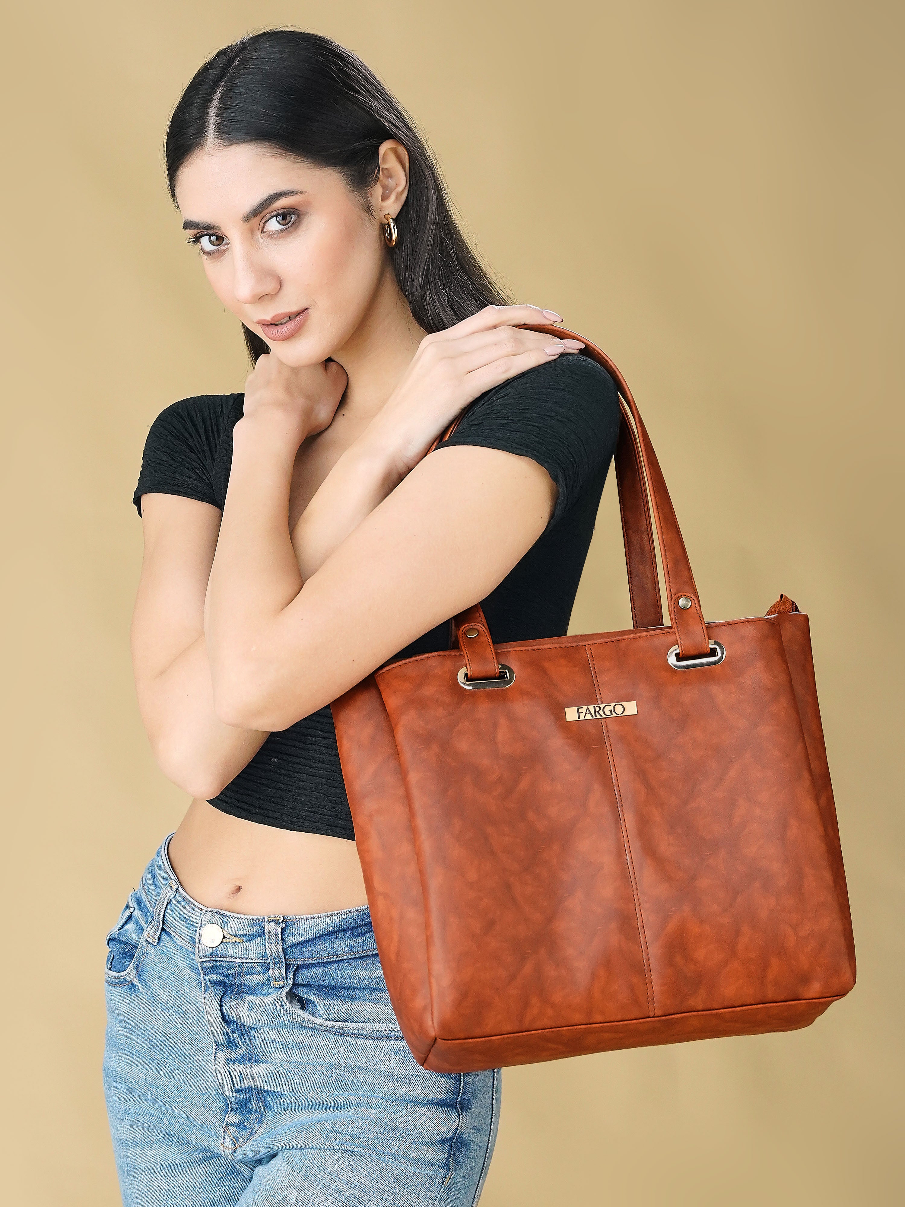 Vegan Leather Tan Women's Tote