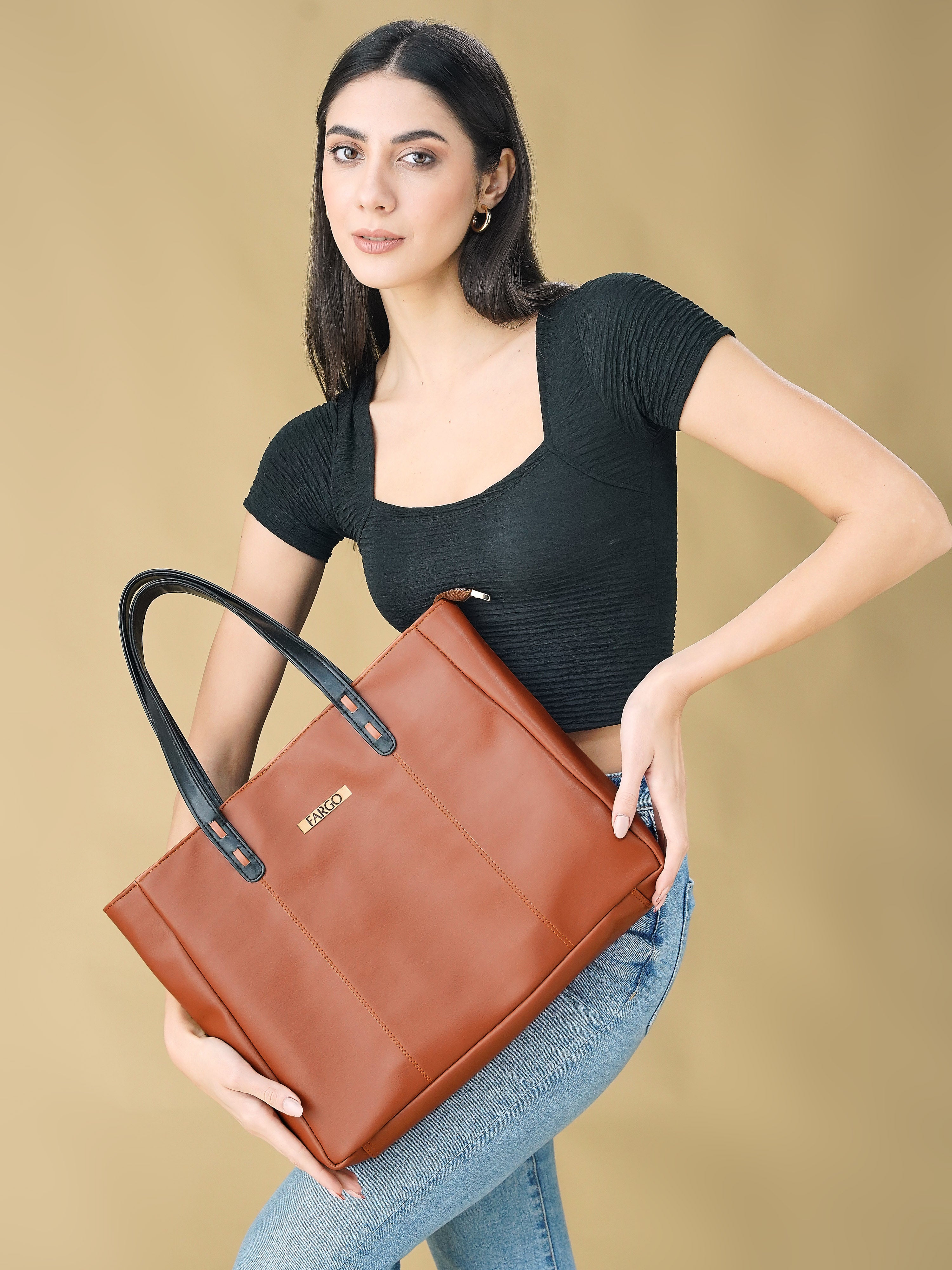 Vegan Leather Tan Women's Tote