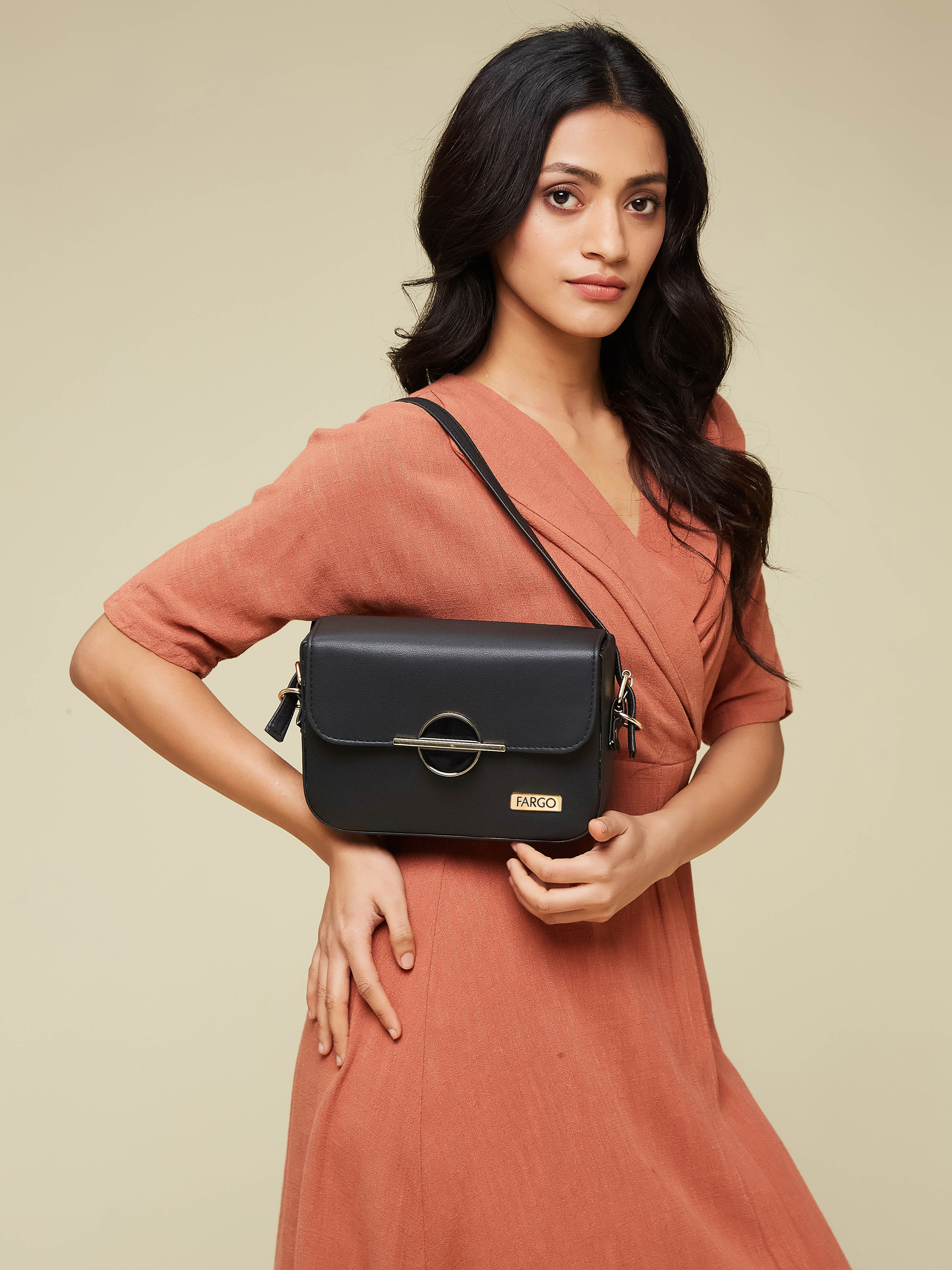 Vegan Leather Black Women's Shoulder Bag