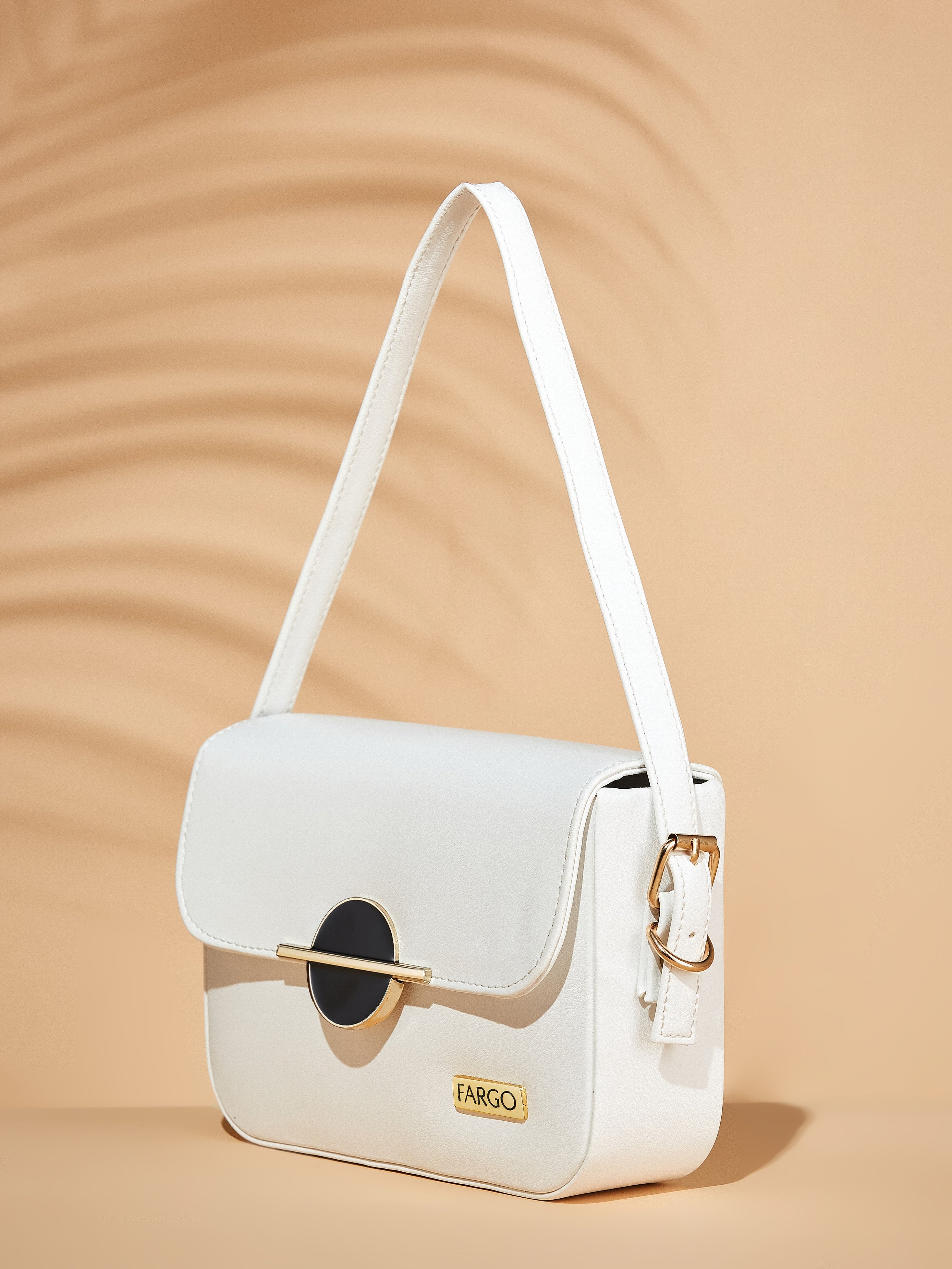 Vegan Leather White Women's Shoulder Bag