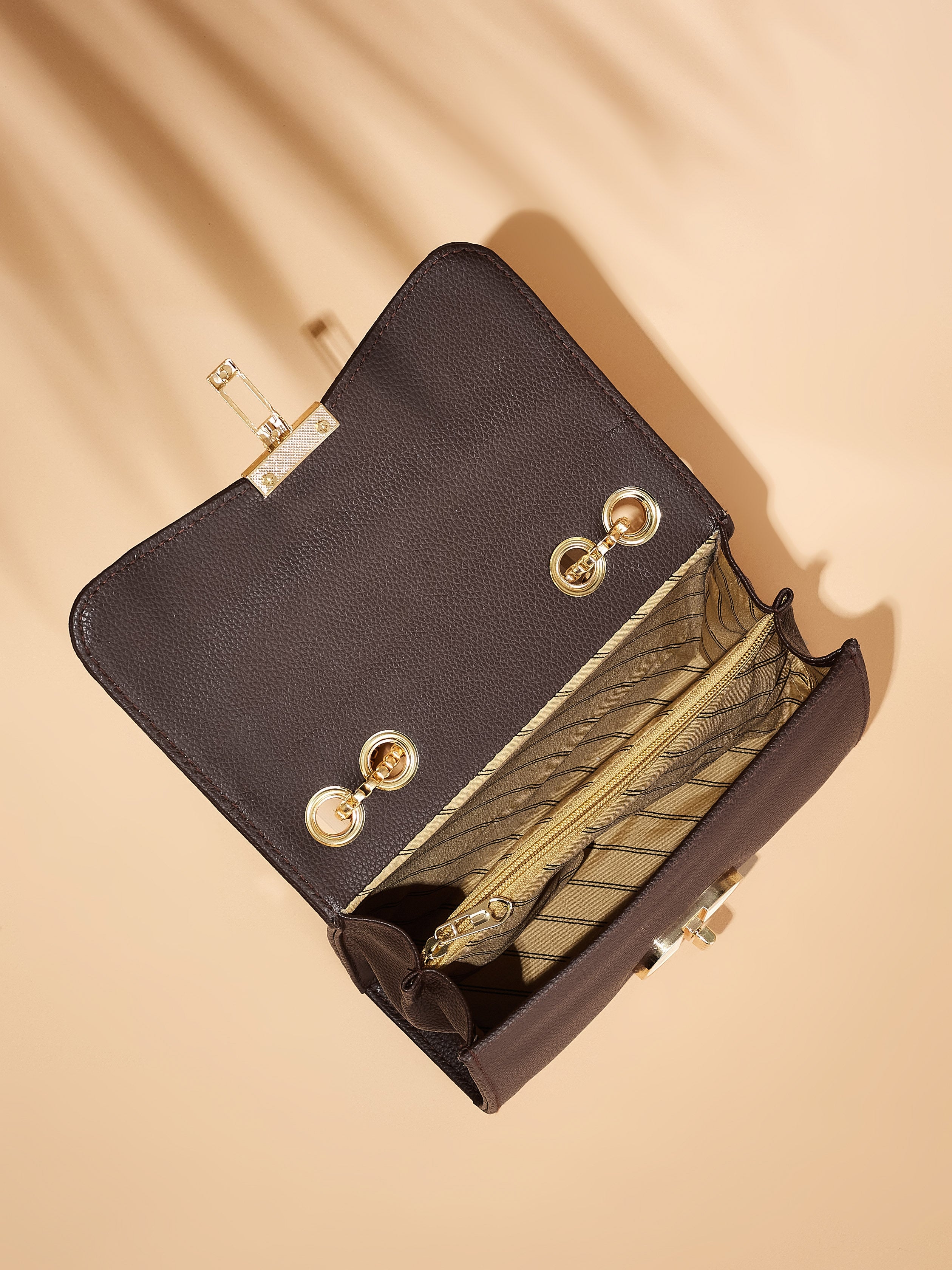 Vegan Leather Brown Women's Shoulder Bag