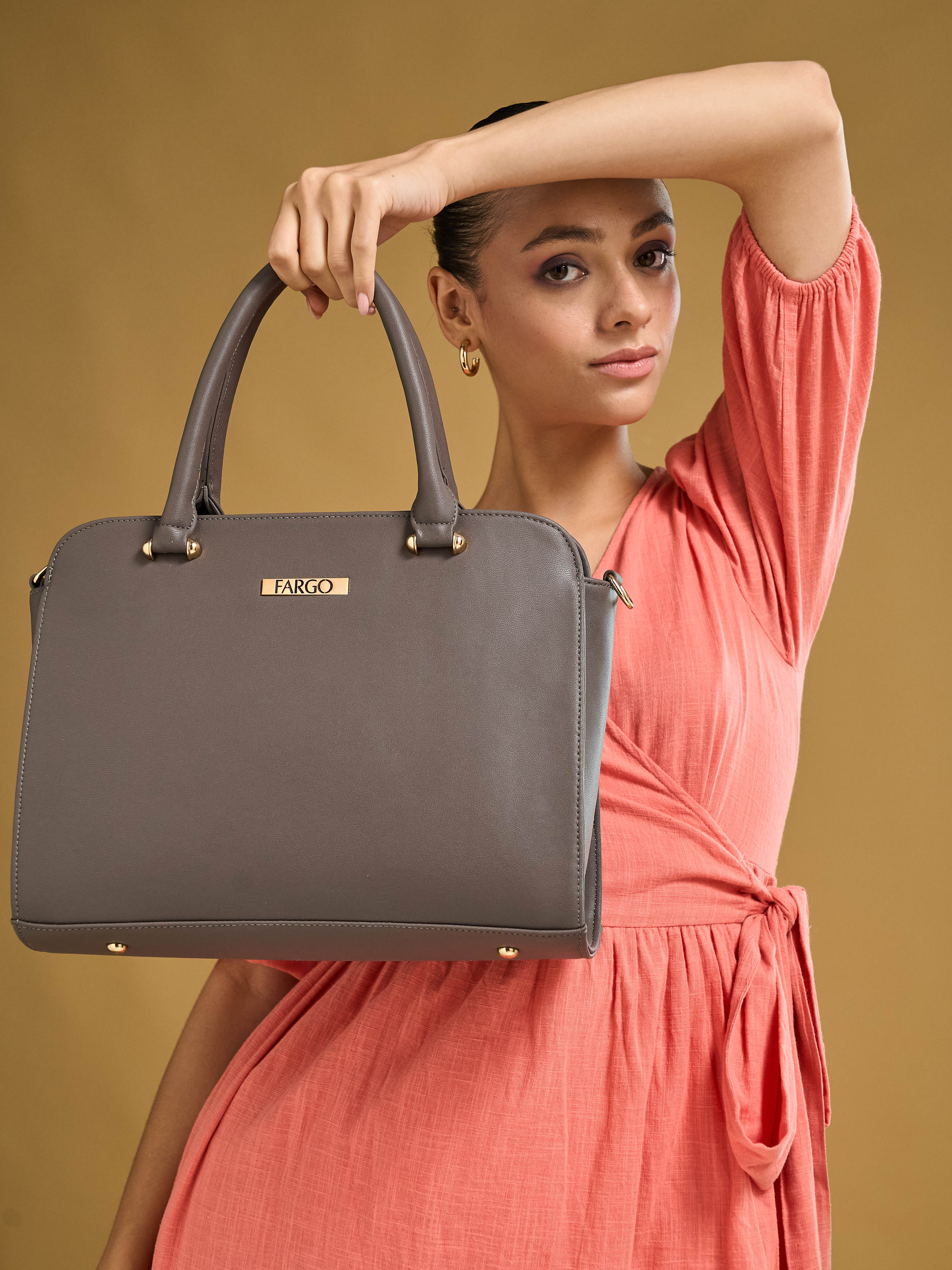 Vegan Leather Grey Women's Handbag