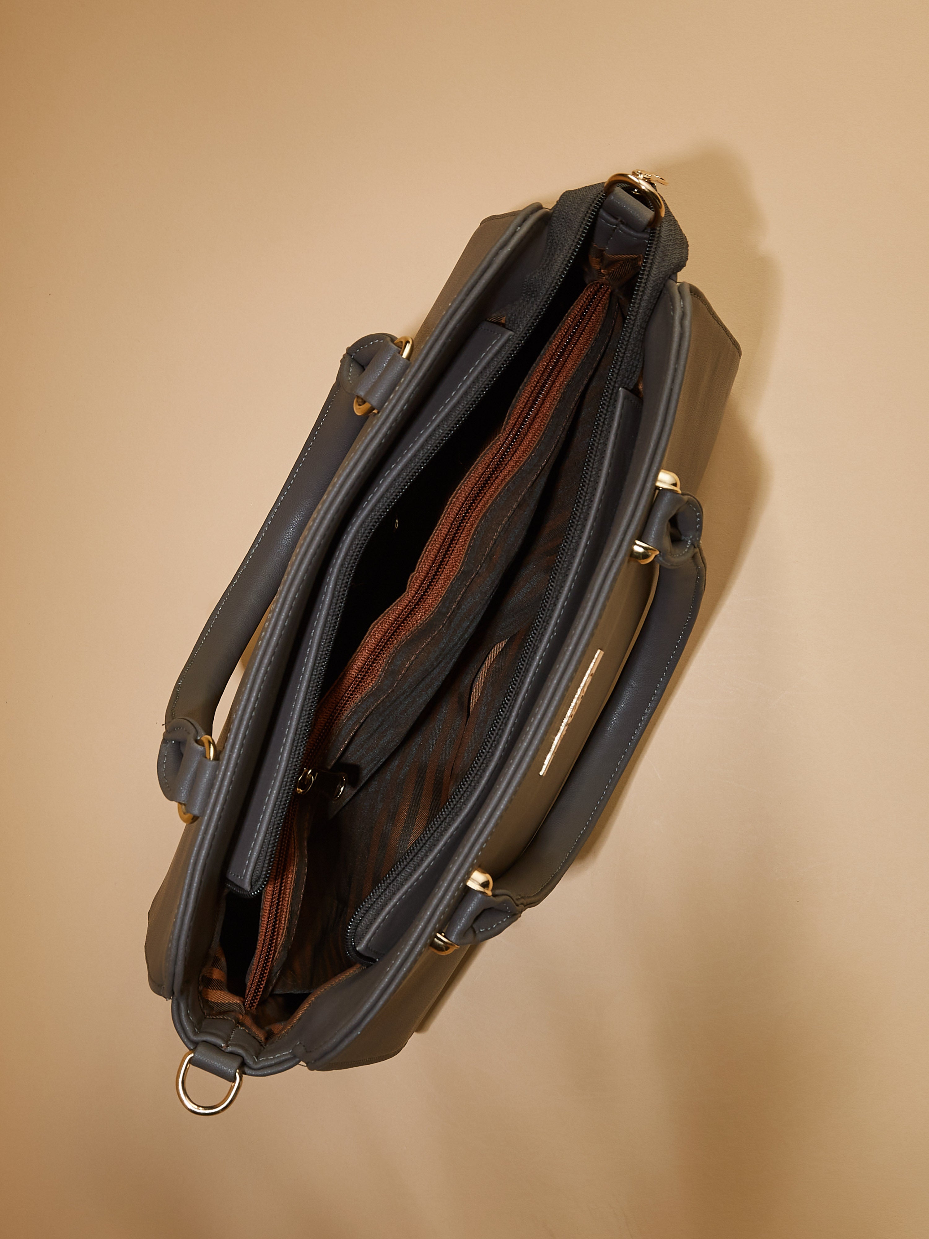 Vegan Leather Grey Women's Handbag