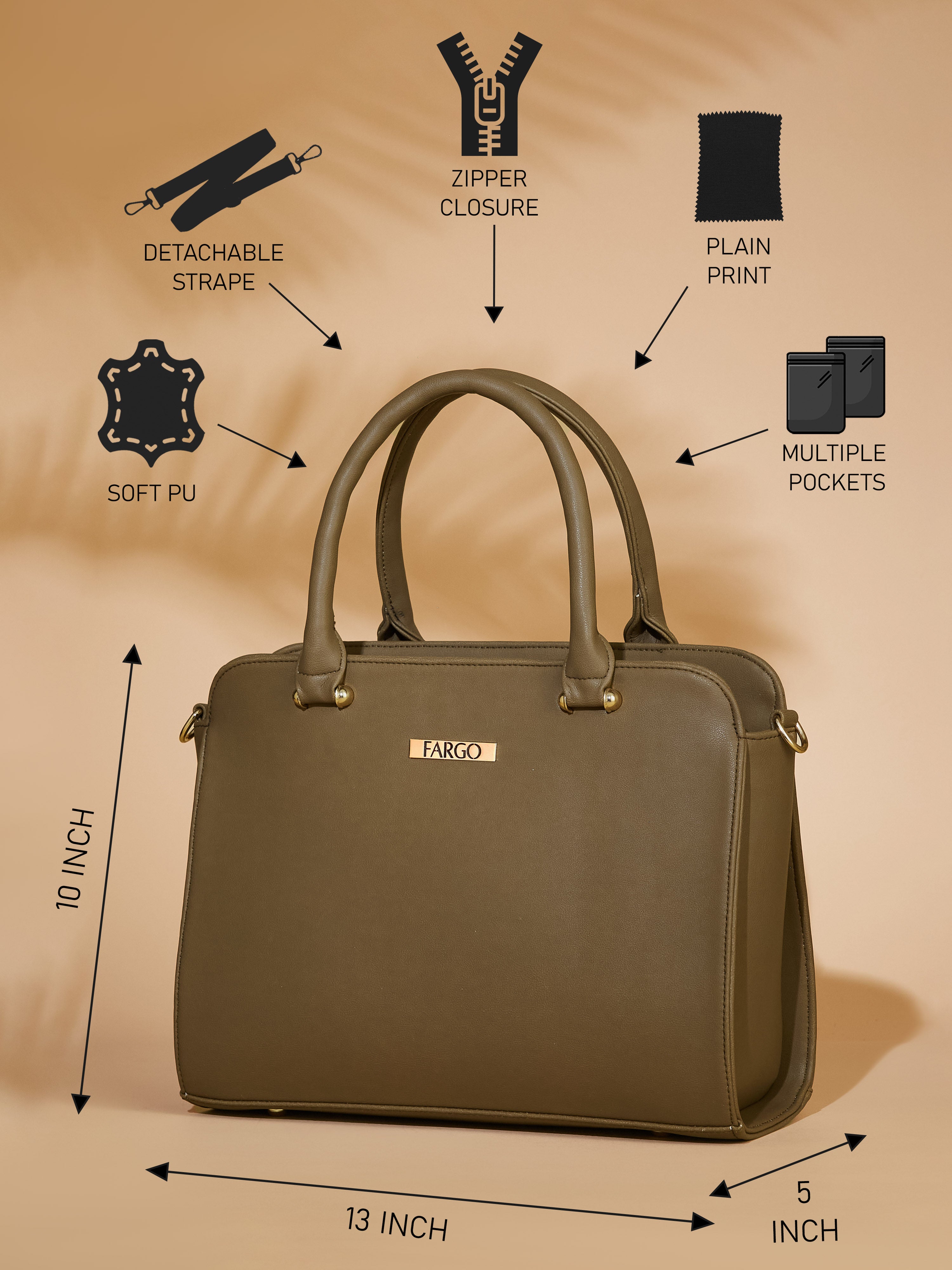 Vegan Leather Olive Women's Handbag