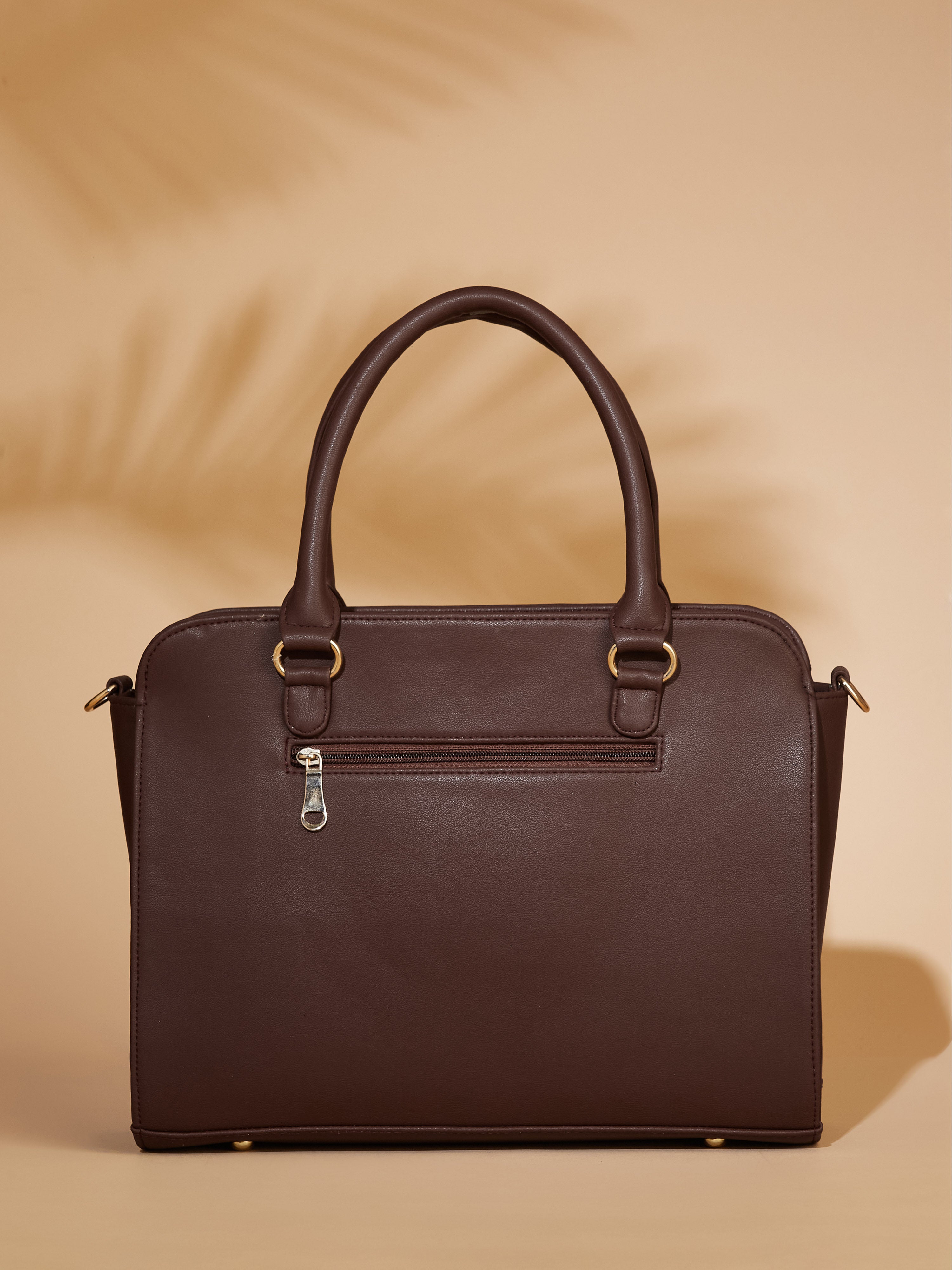 Vegan Leather Brown Women's Handbag