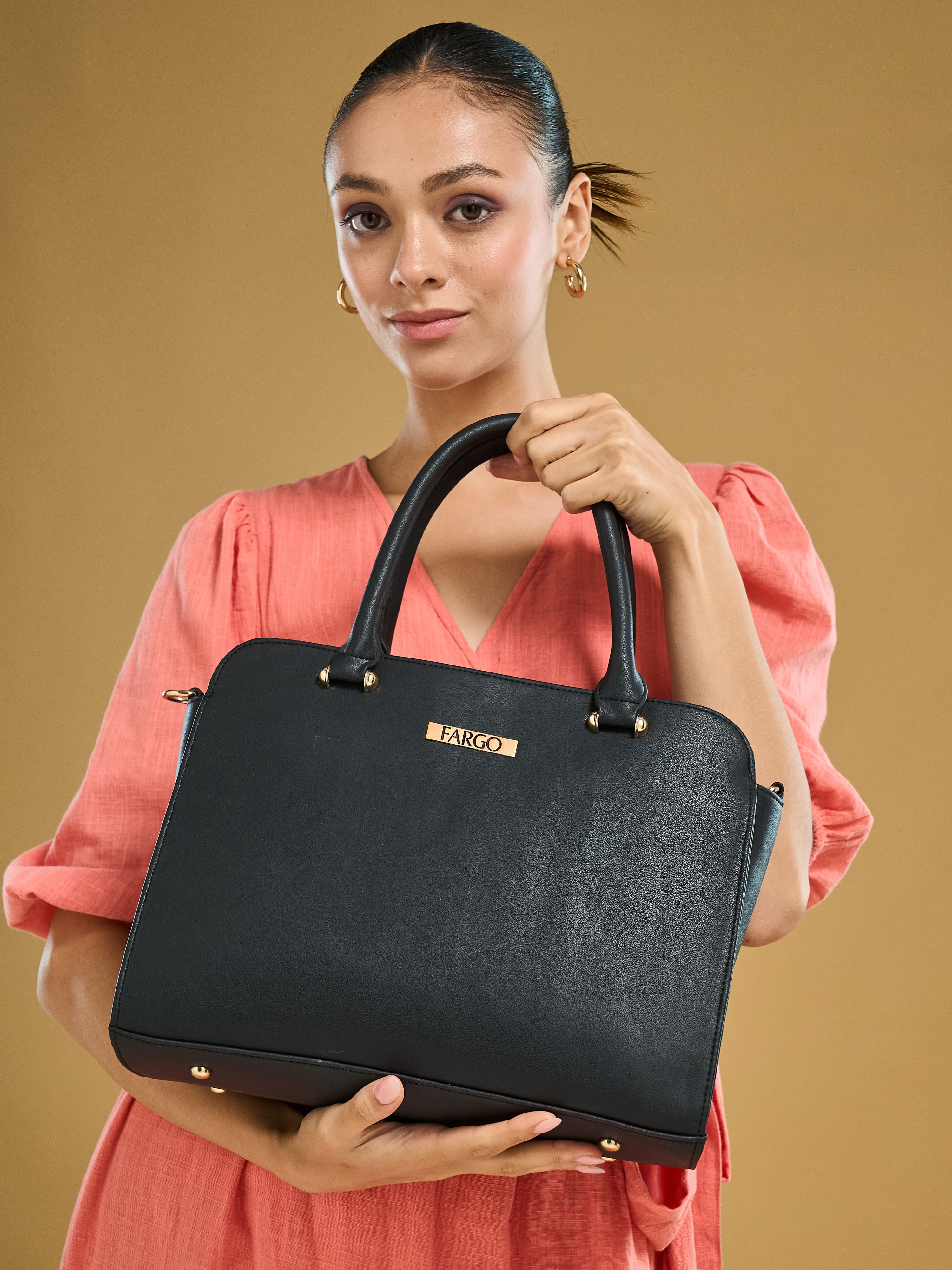 Vegan Leather Black Women's Handbag