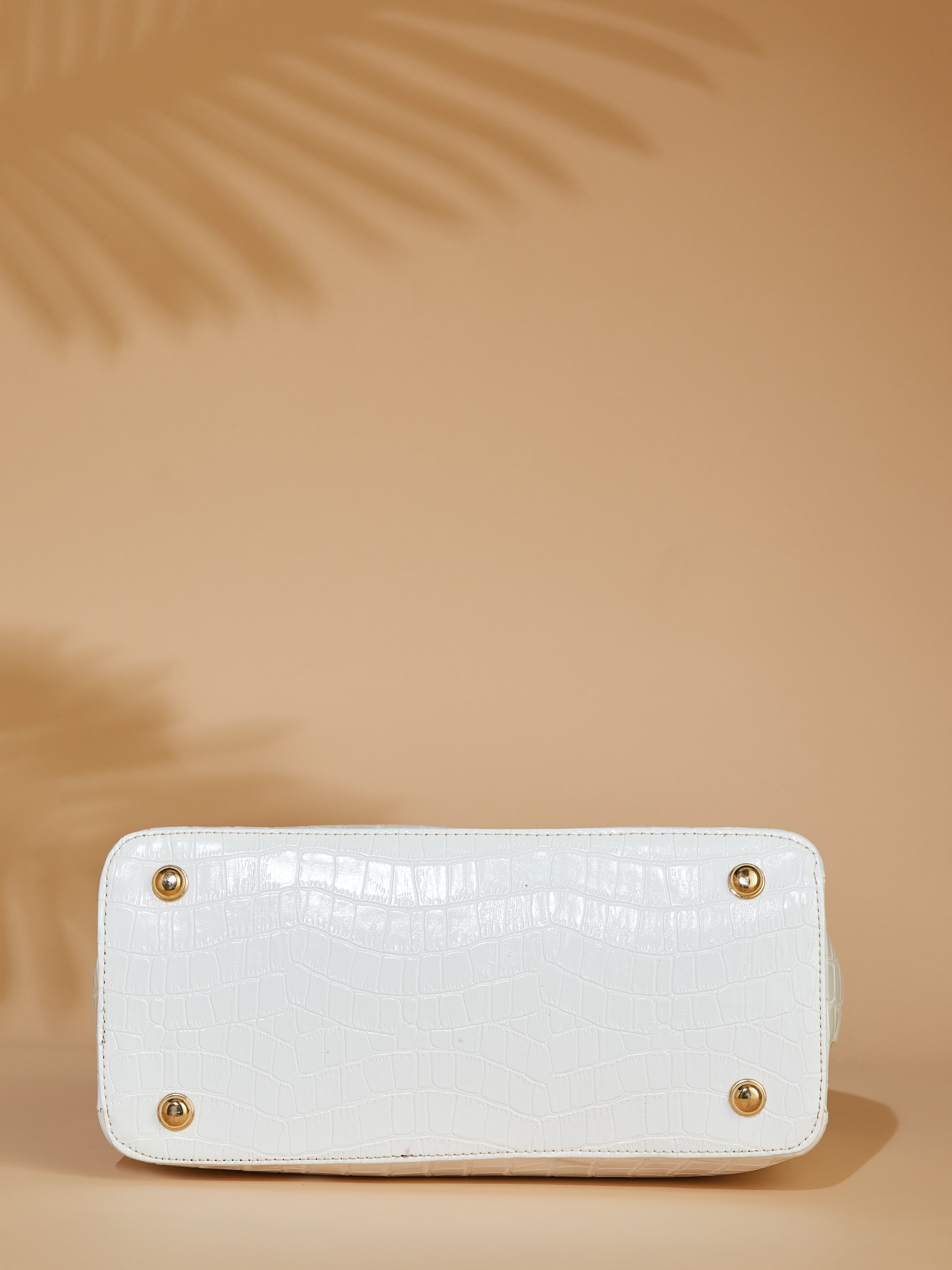 Vegan Leather White Women's Handbag