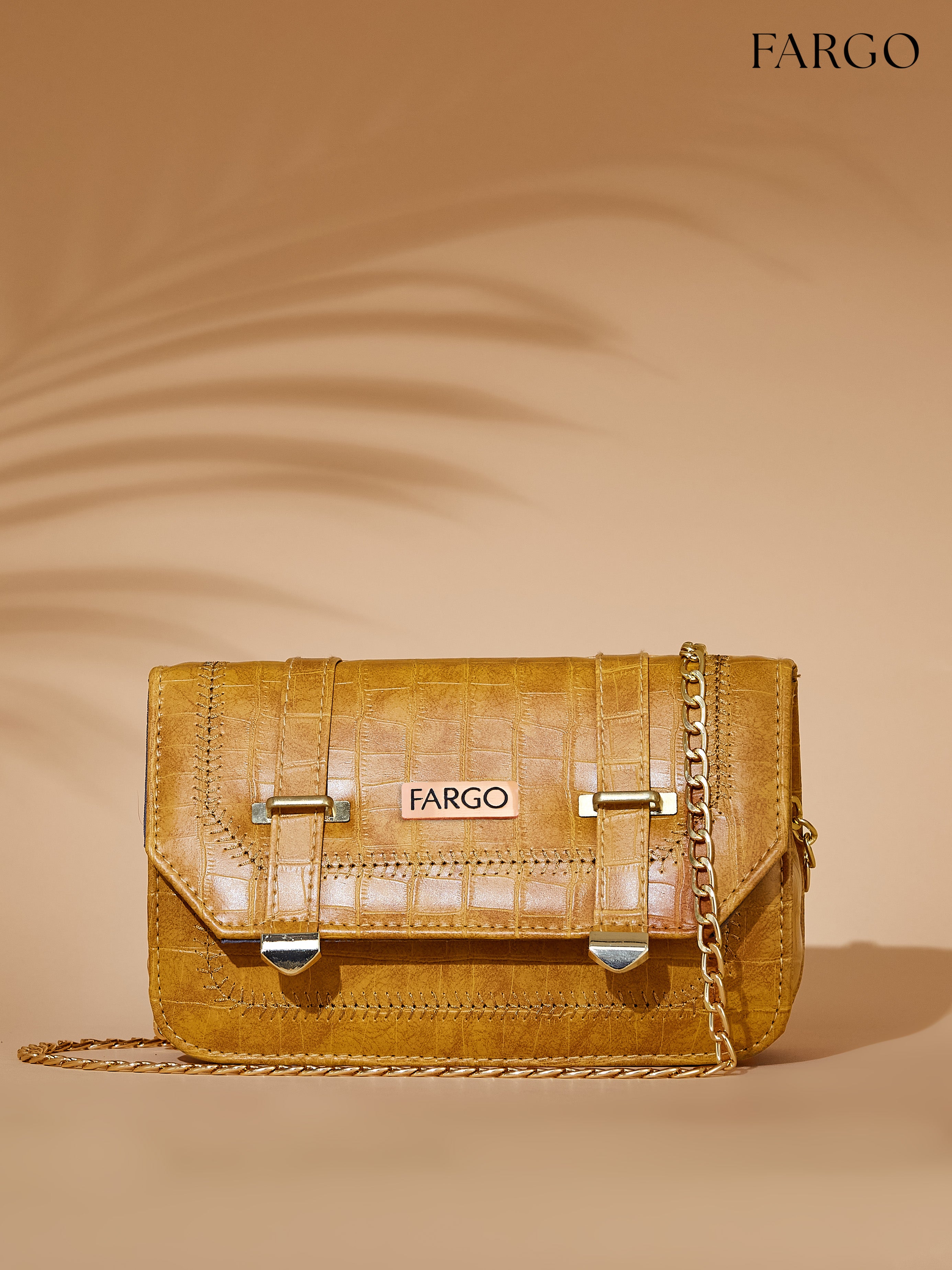 croco vegan leather yellow women's crossbody bag