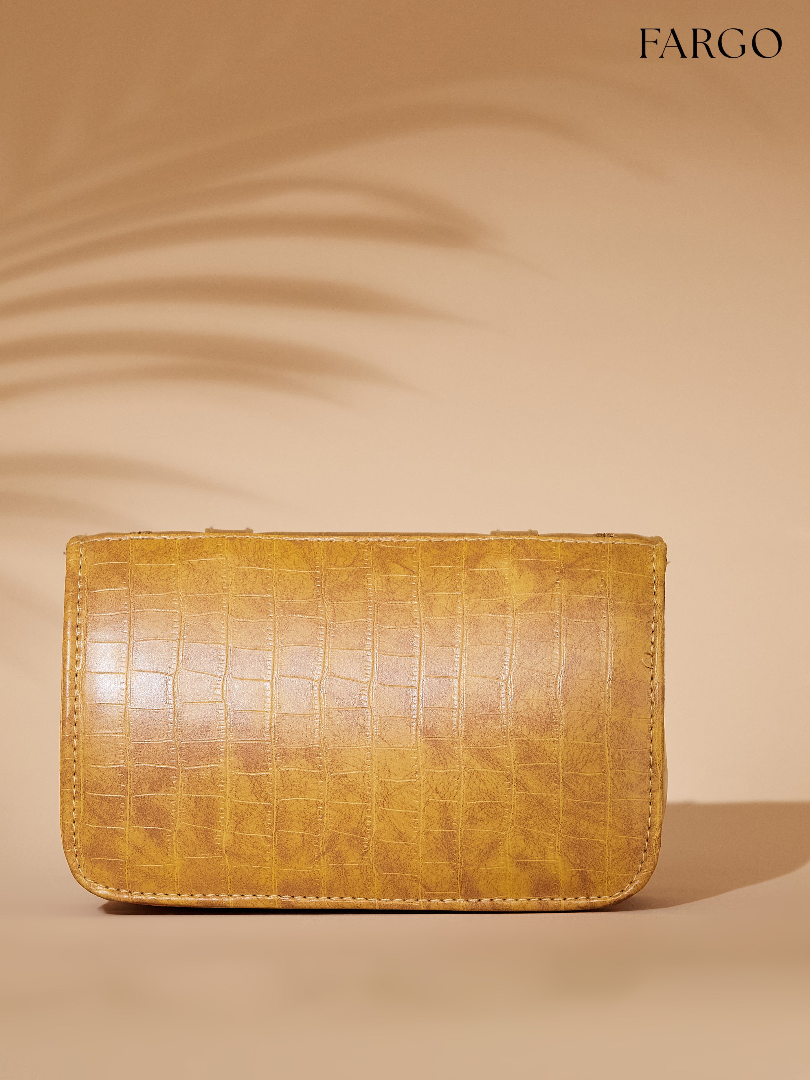 croco vegan leather yellow women's crossbody bag