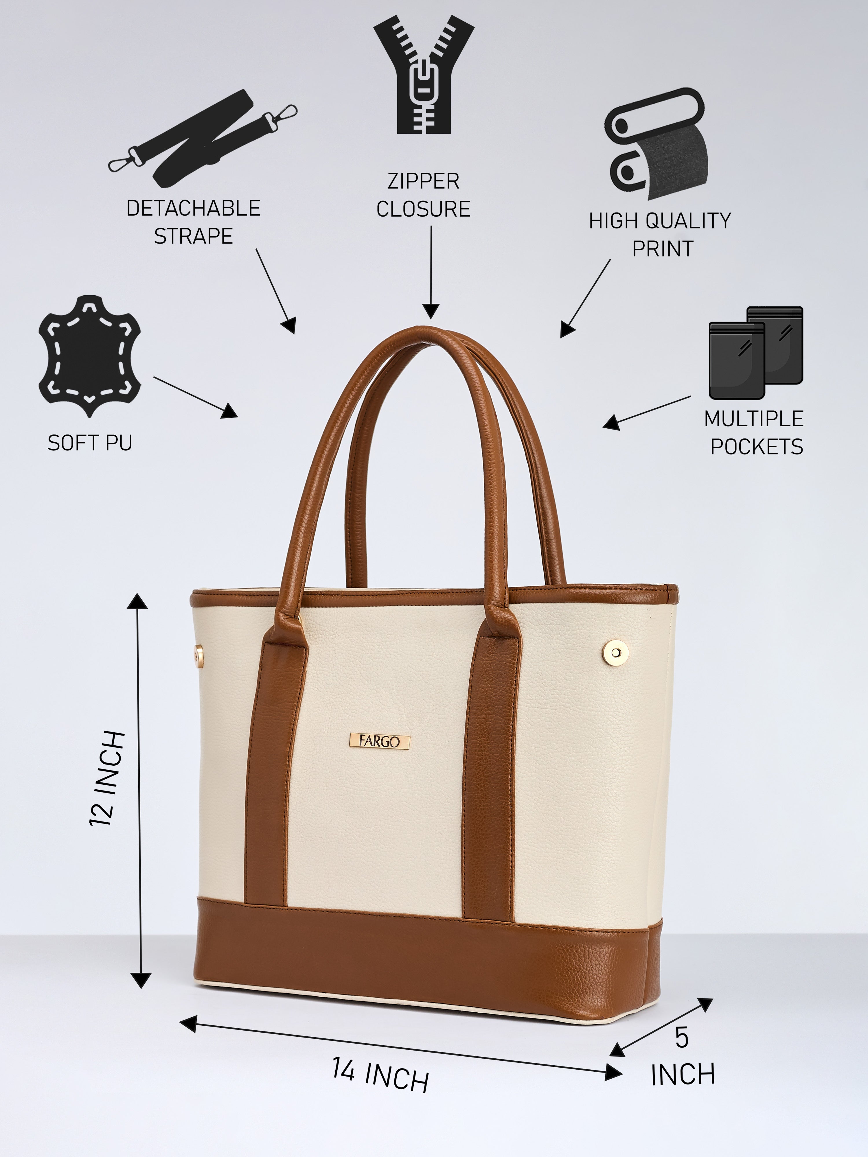 Luma Ivory Tote Bag for Women