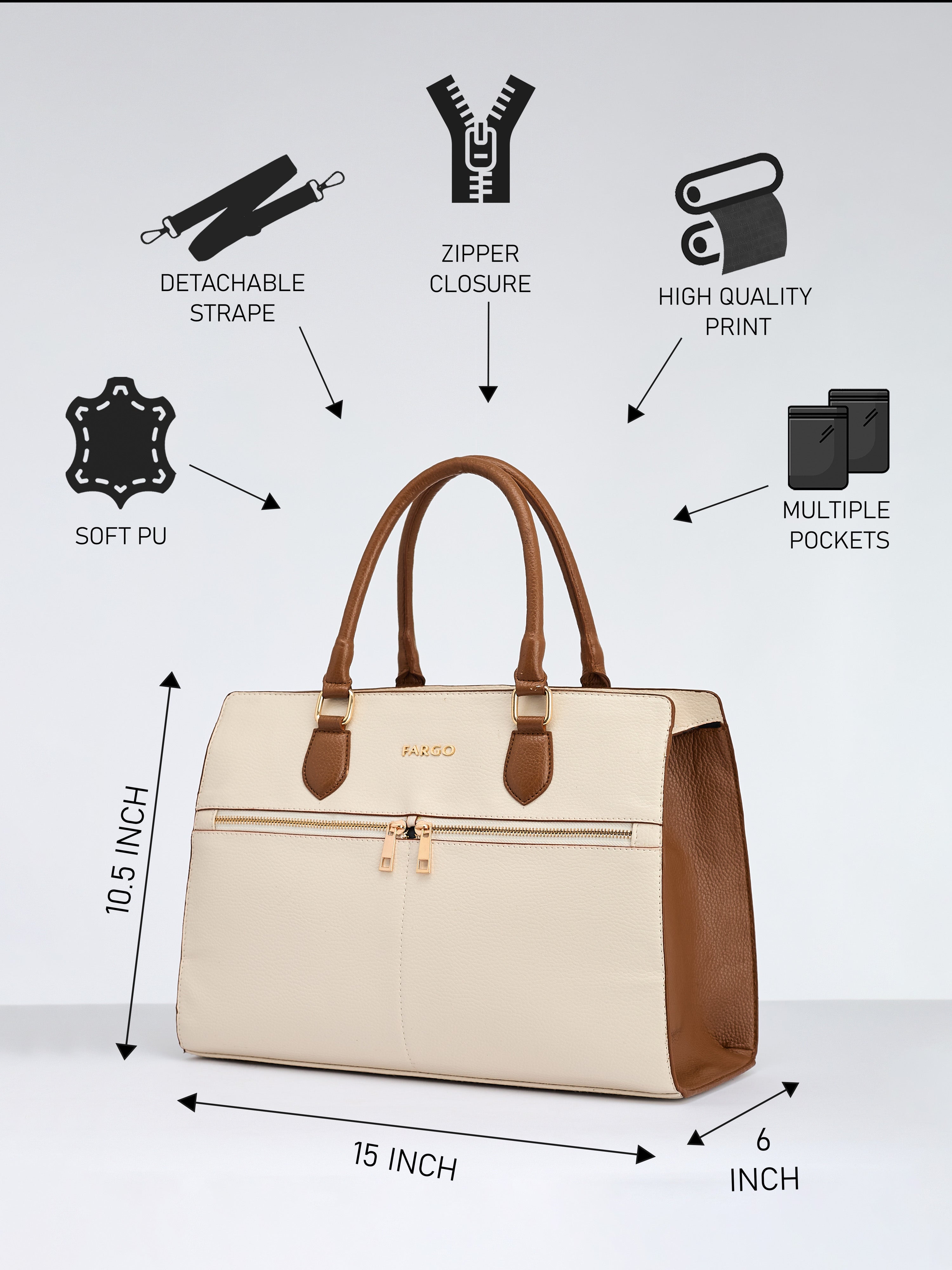 Verona Ivory Handbag for Women