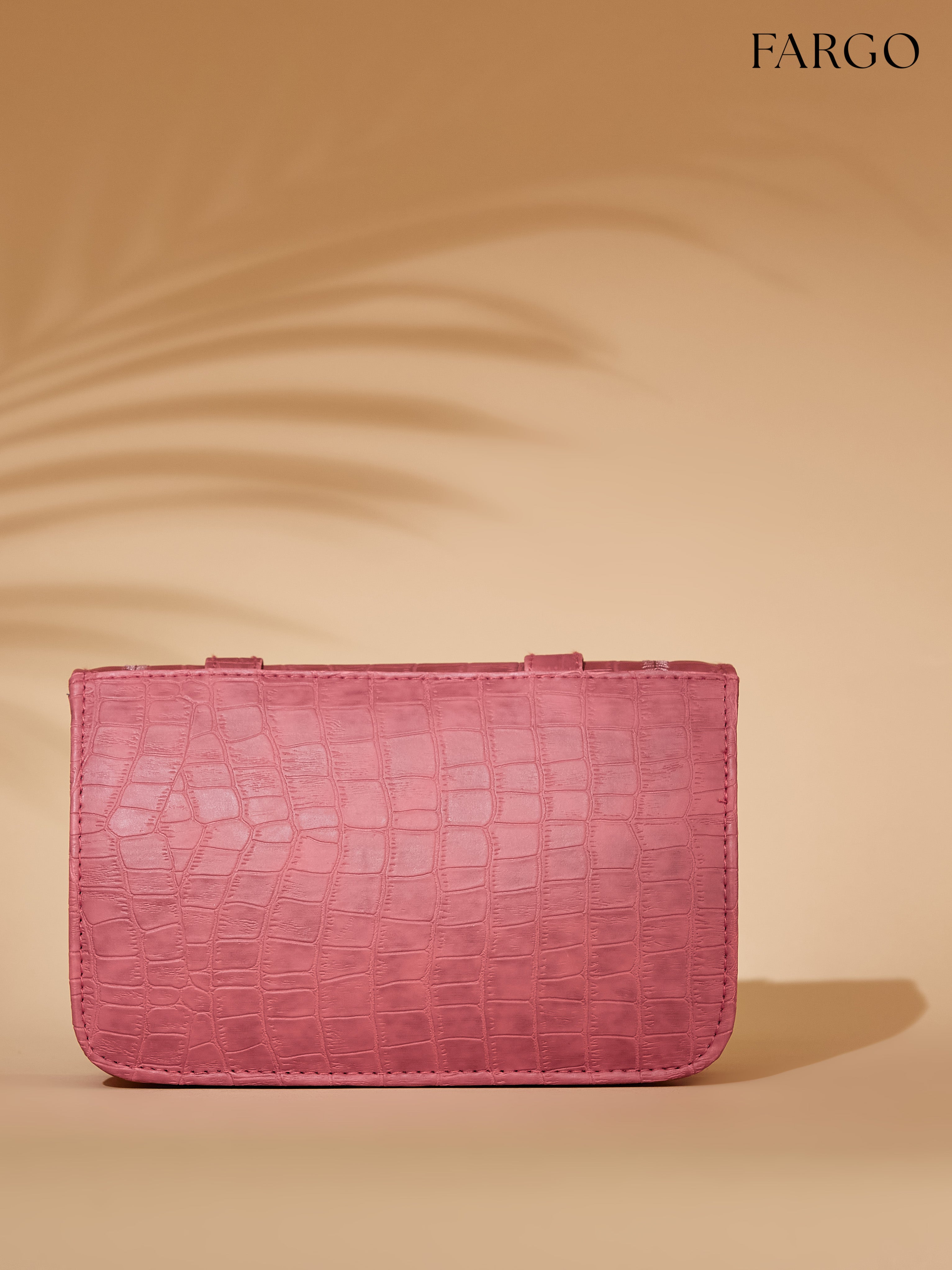 croco Vegan Leather Pink Women's Crossbody