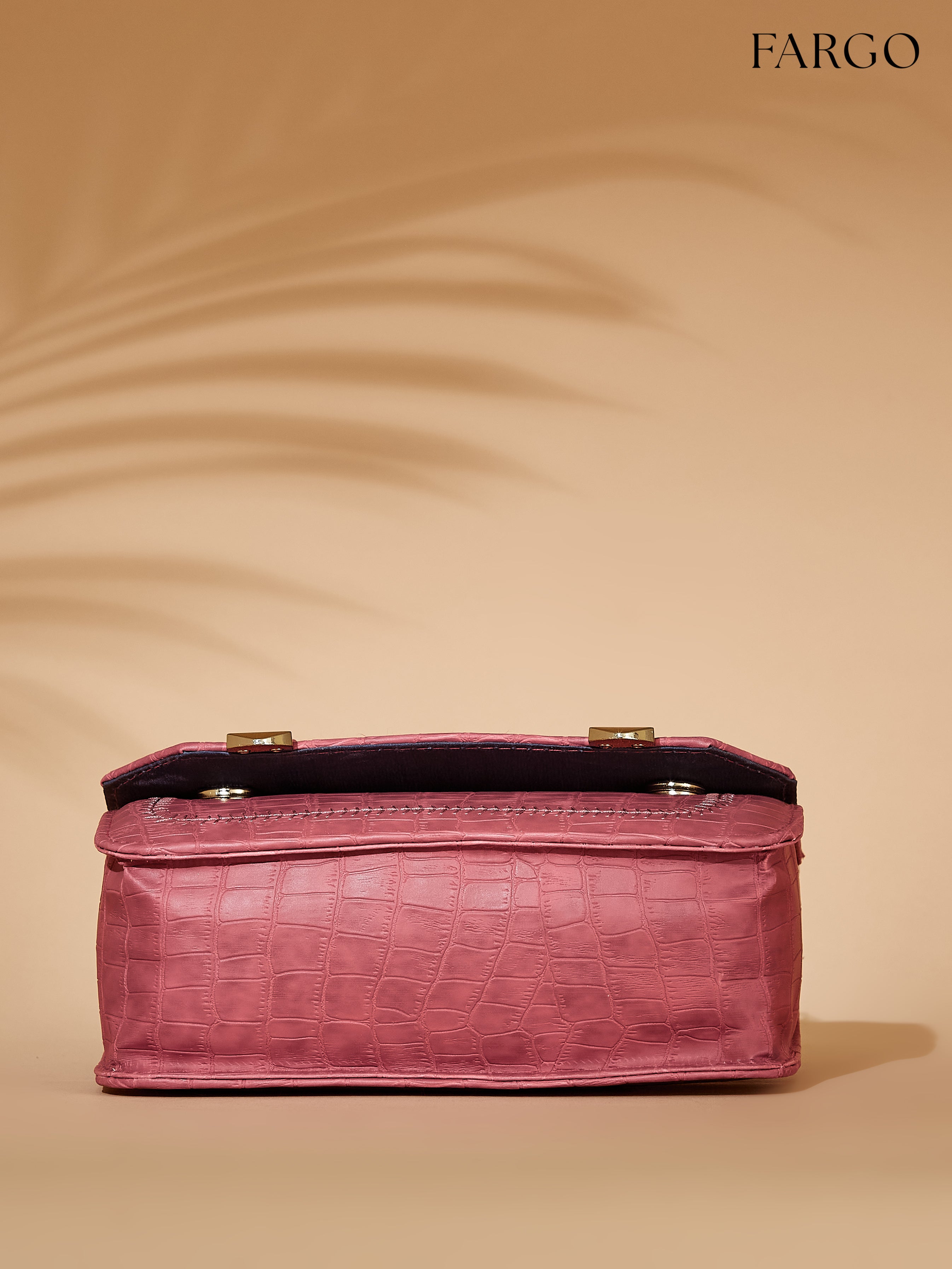 croco Vegan Leather Pink Women's Crossbody