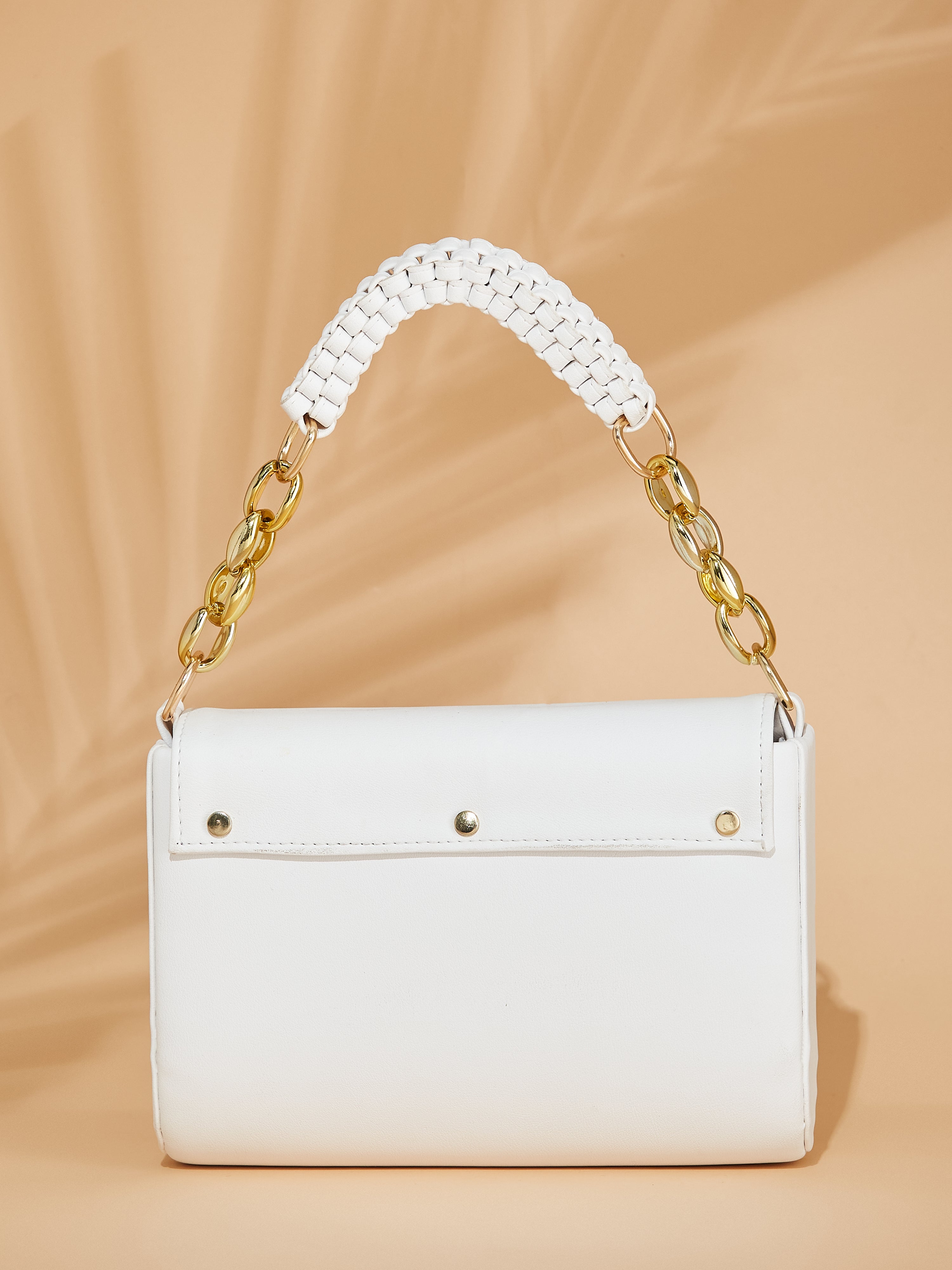 vegan leather white women's shoulder bag