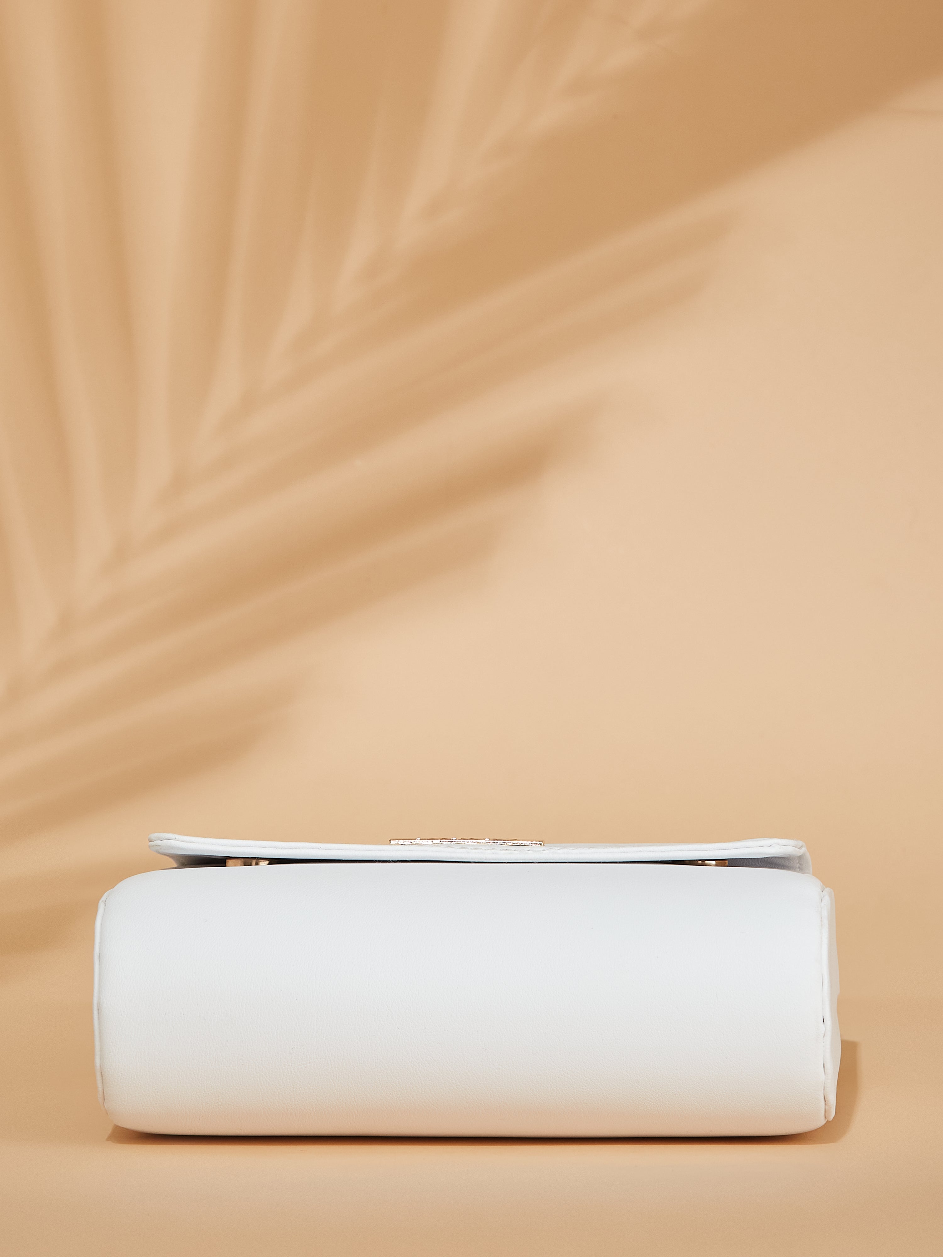 vegan leather white women's shoulder bag