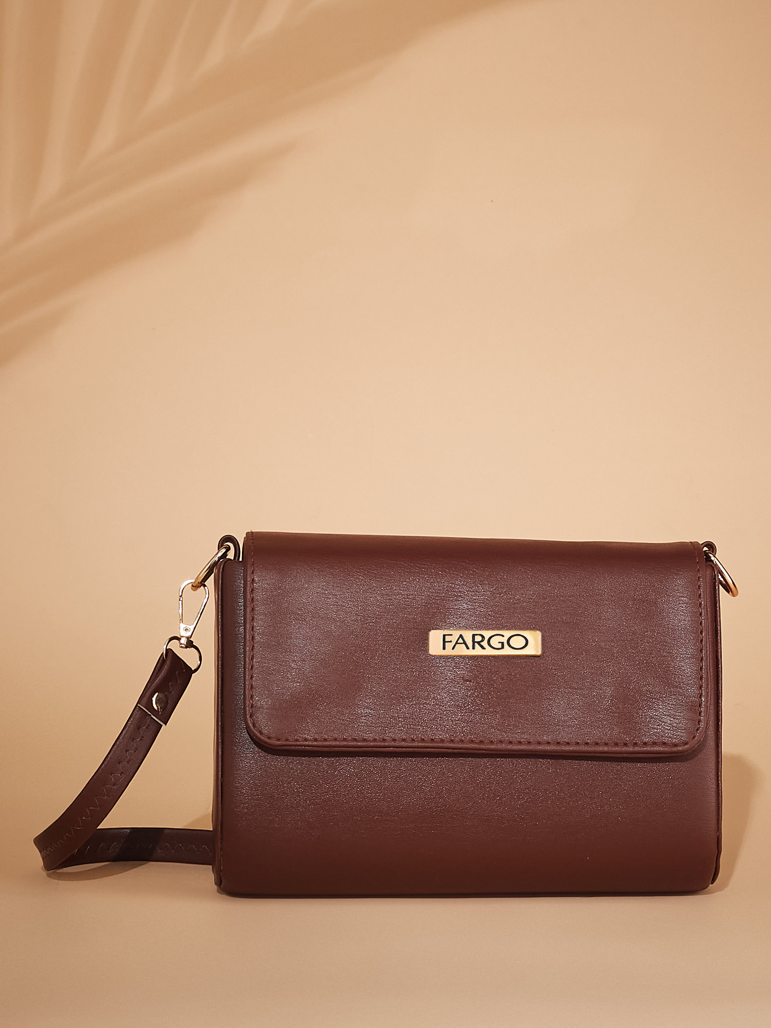 vegan leather brown women's shoulder bag