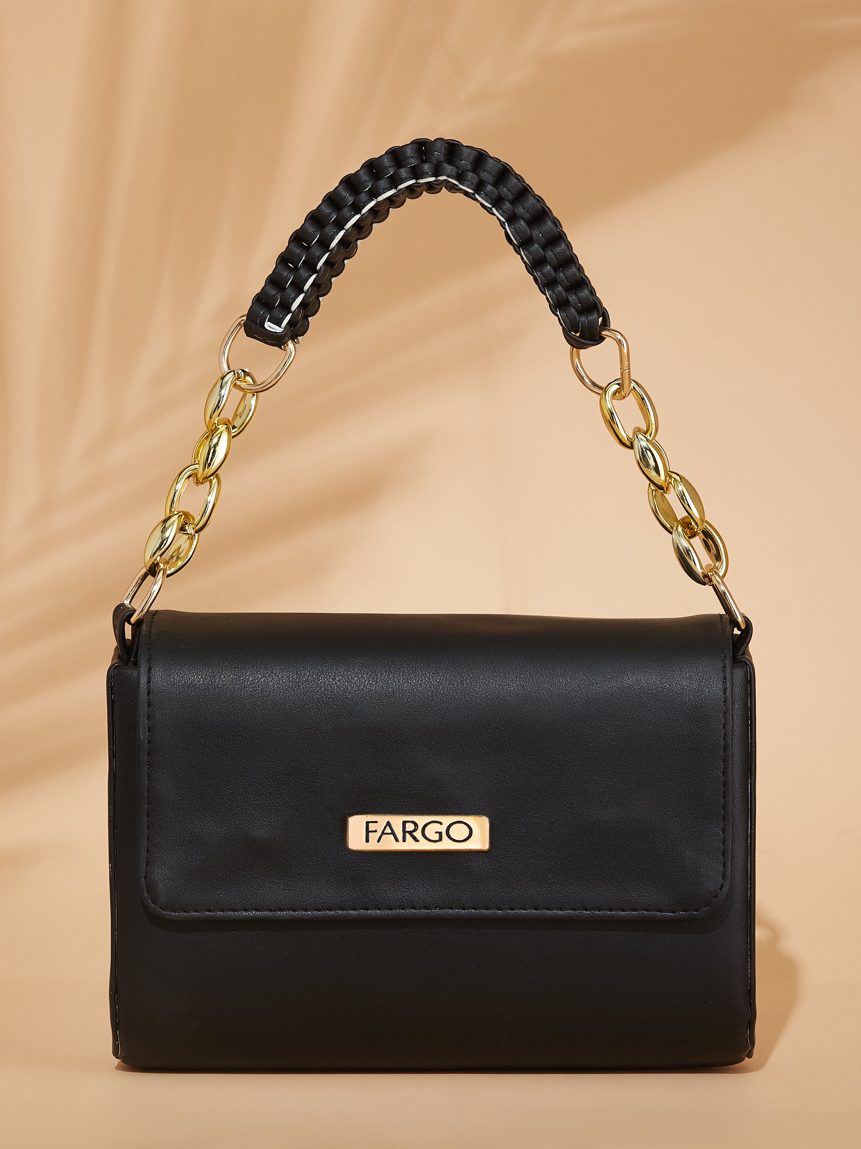 vegan leather black women's shoulder bag