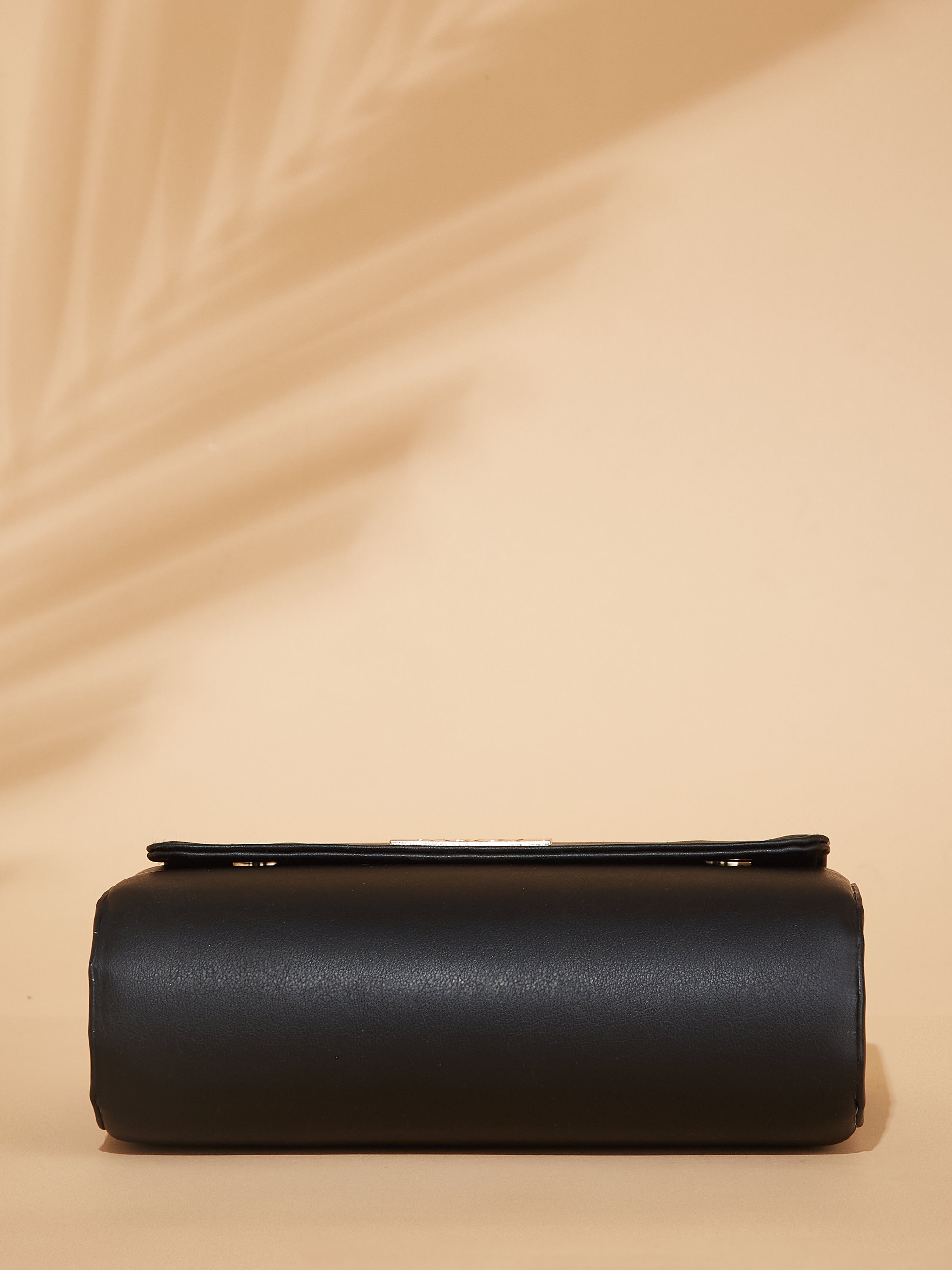 vegan leather black women's shoulder bag