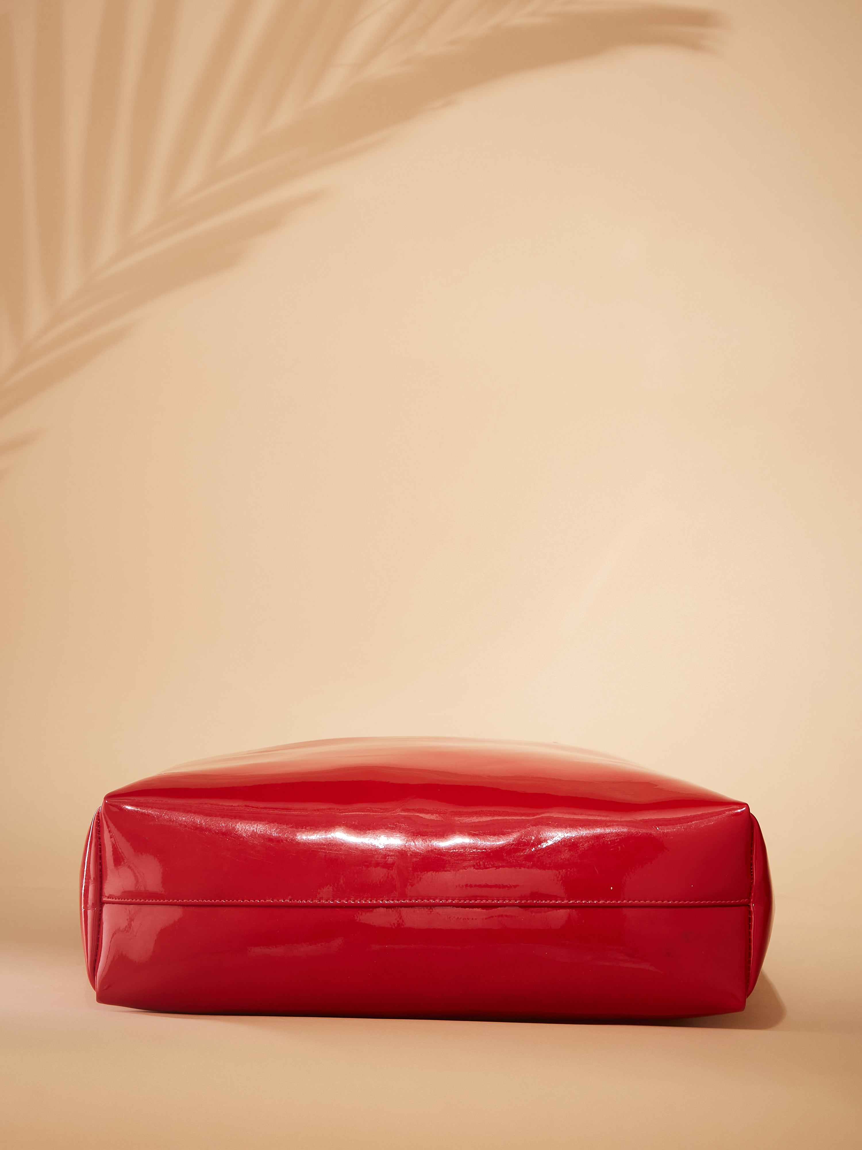 Vegan leather large red women's tote