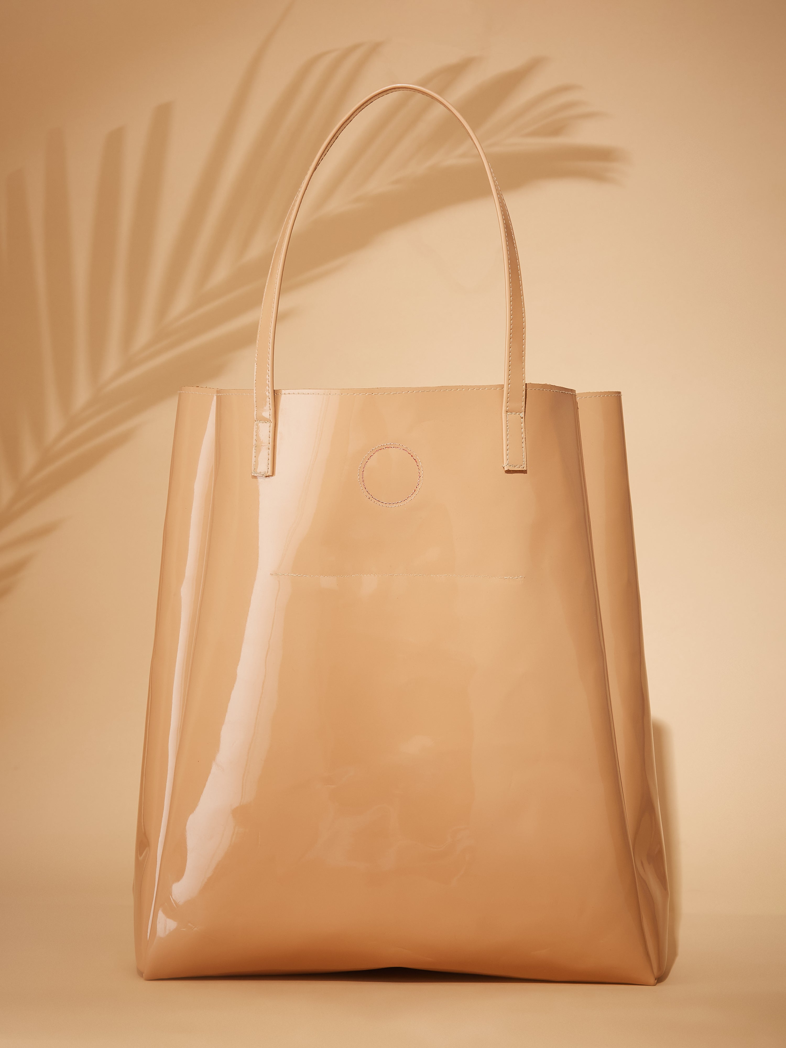 vegan leather large beige women's tote