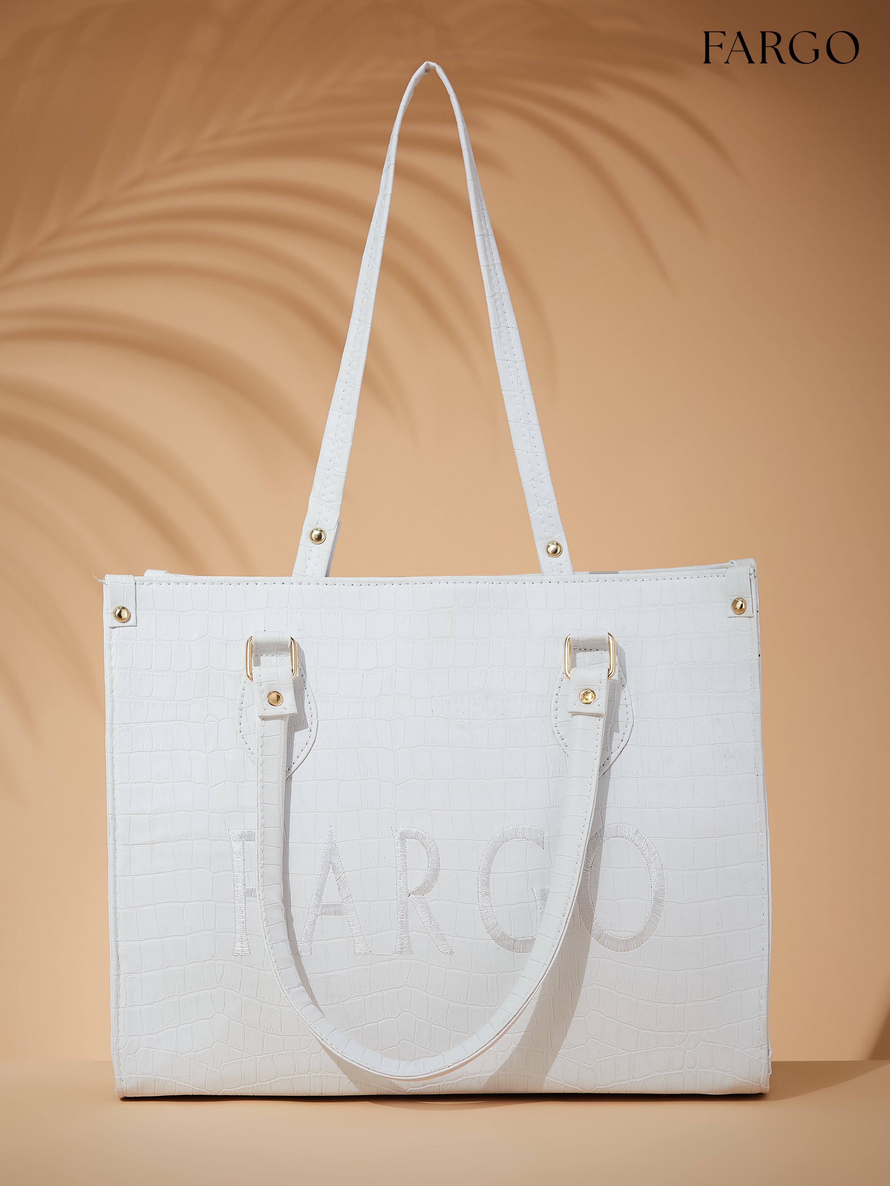 Vegan Leather White Women's Tote