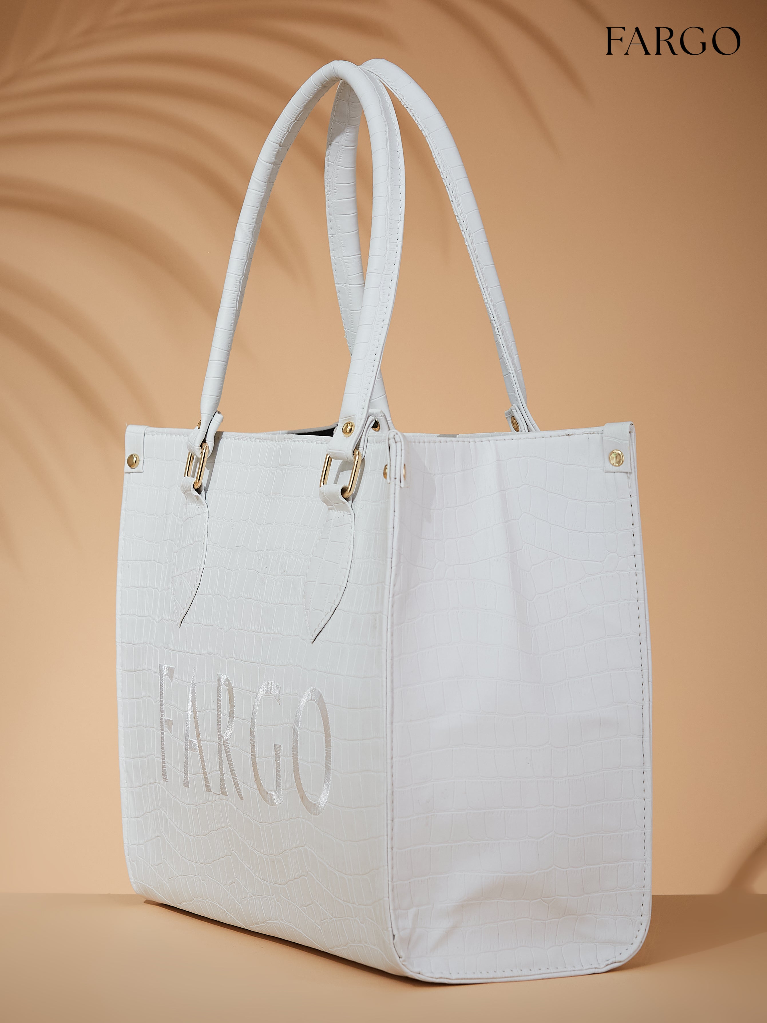Vegan Leather White Women's Tote