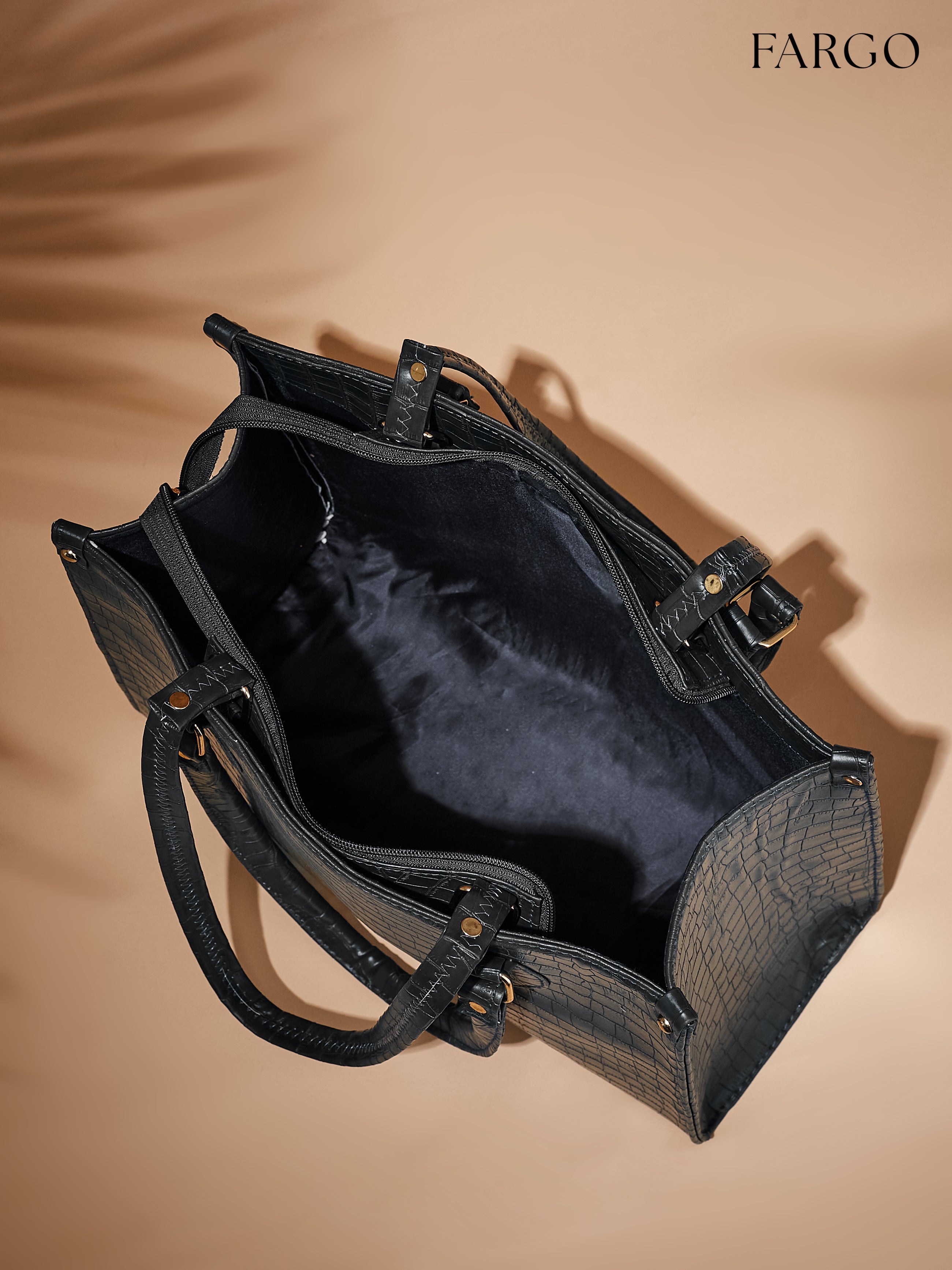 Vegan Leather Black Women's Tote