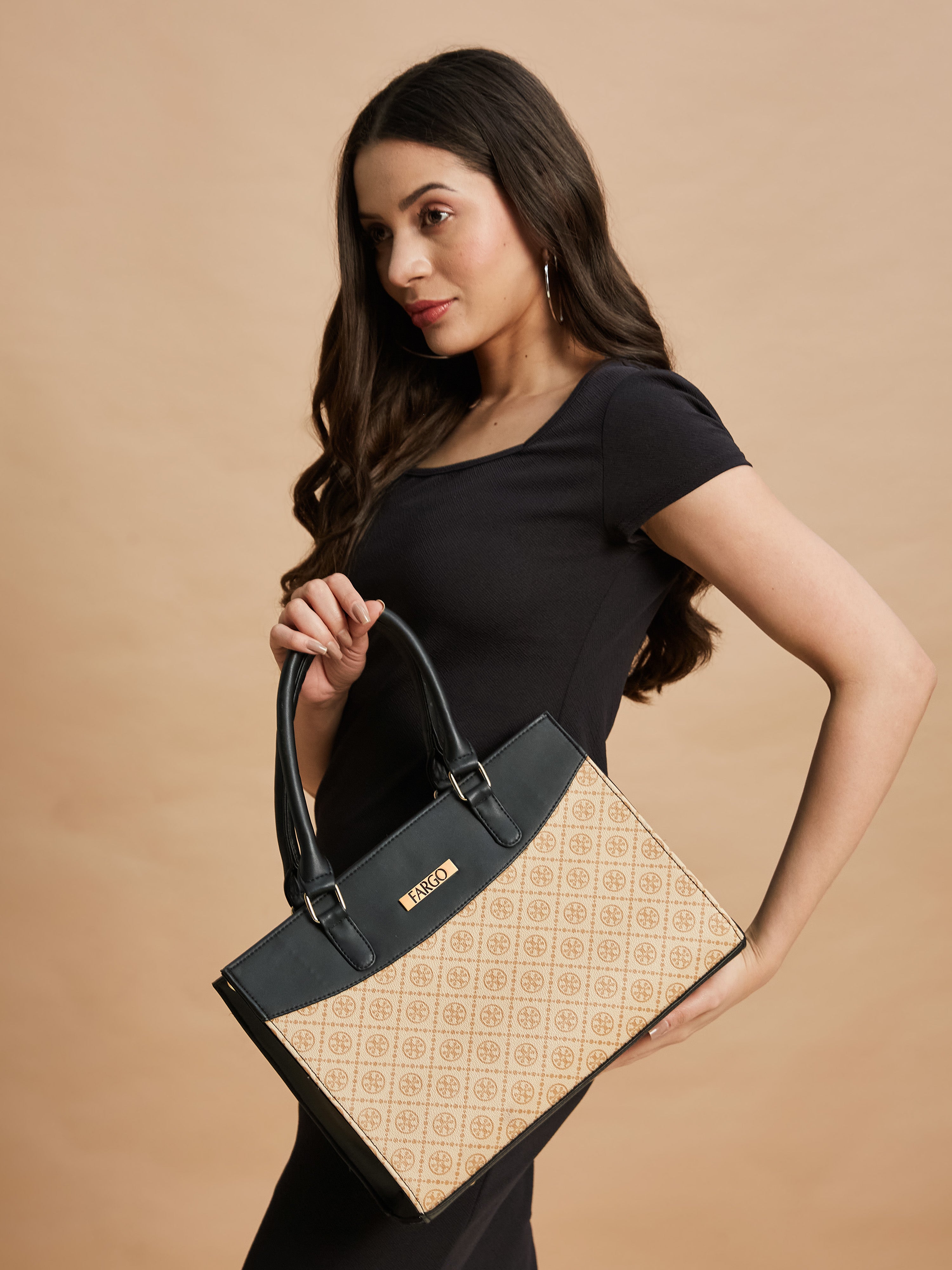 Vegan Leather Beige Women's Handbag