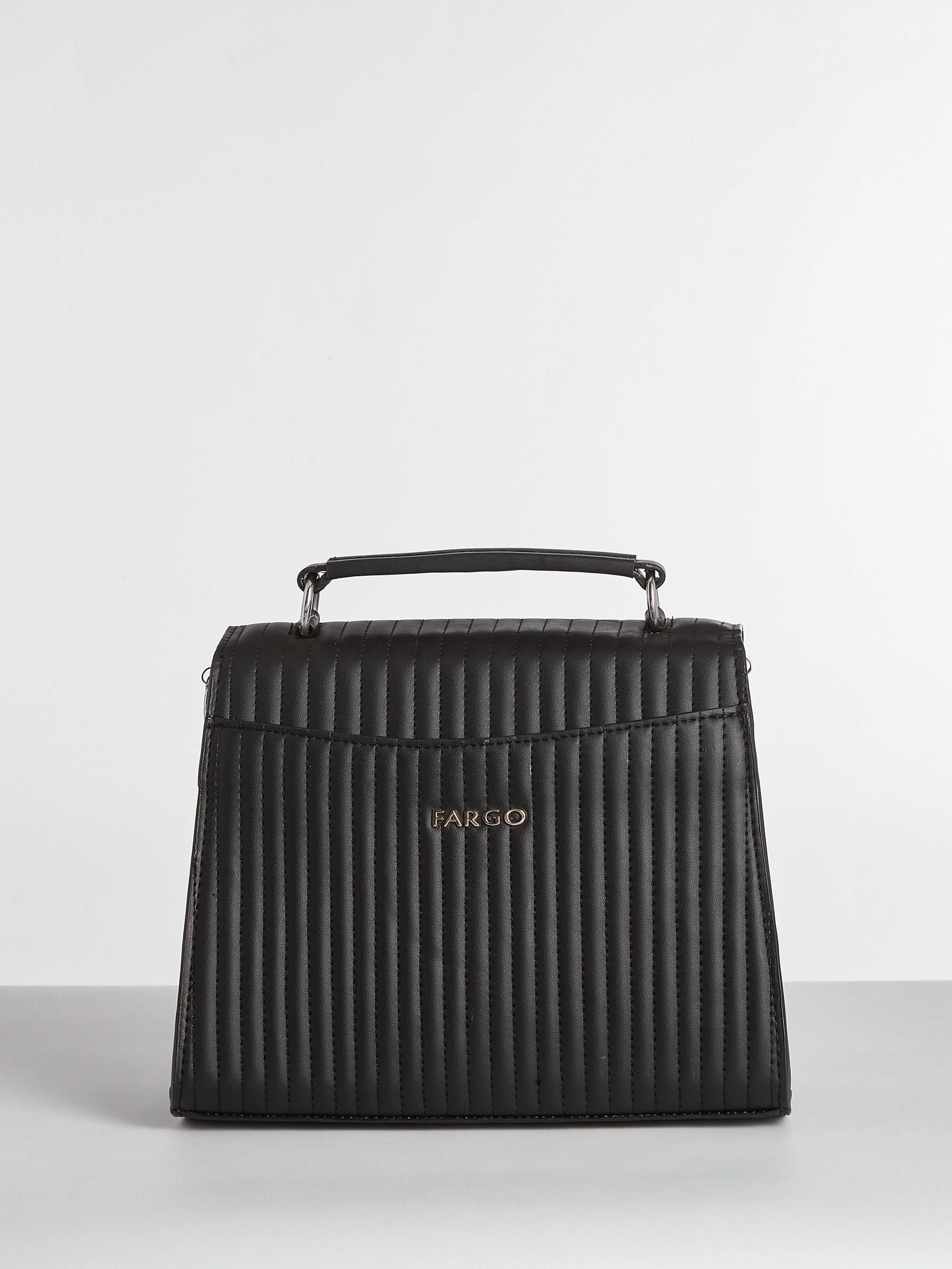 Fusion Vegan Leather Black Handbag