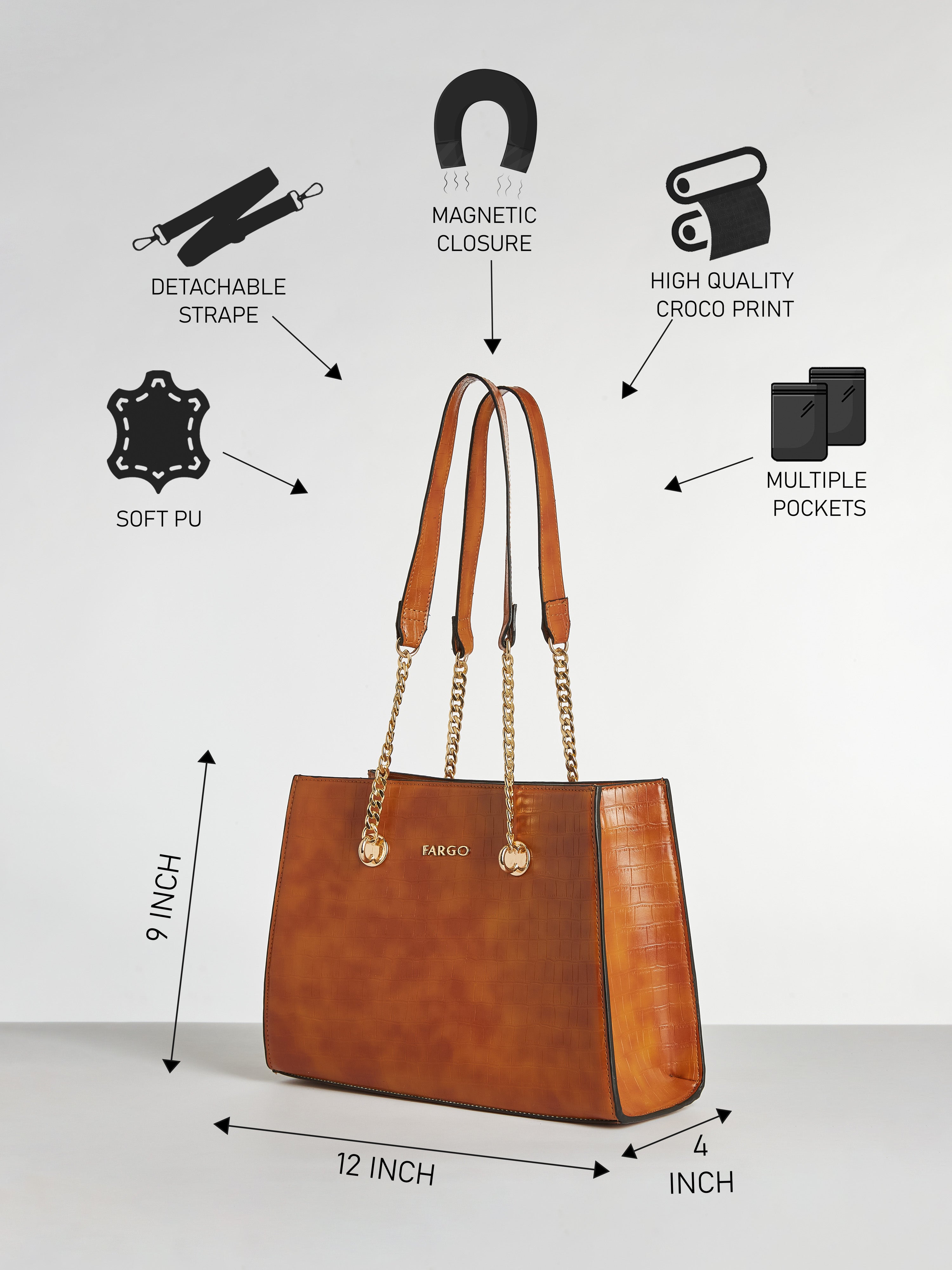 Elevate Yellow Handbag for Women