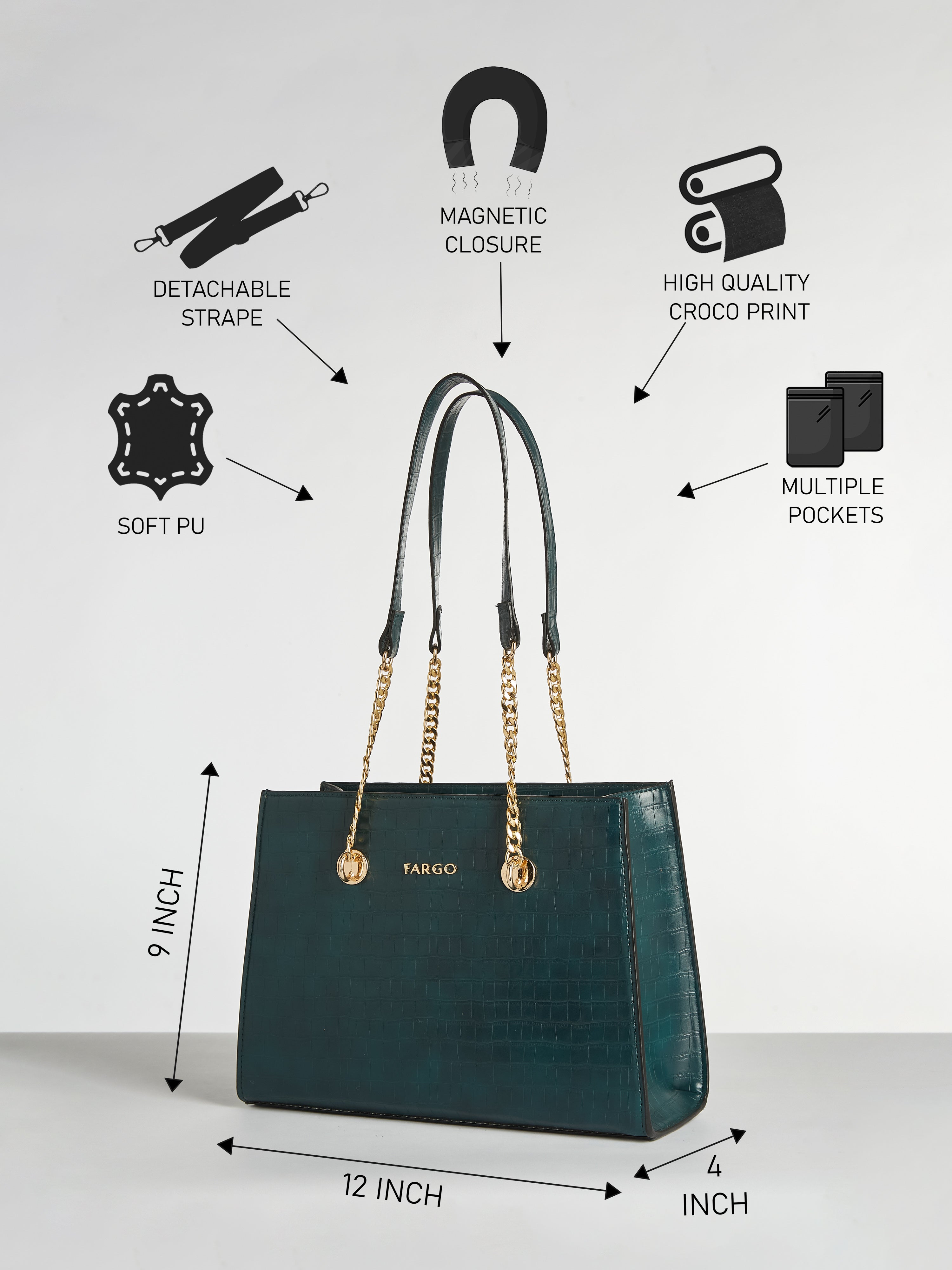 Elevate Green Handbag for Women