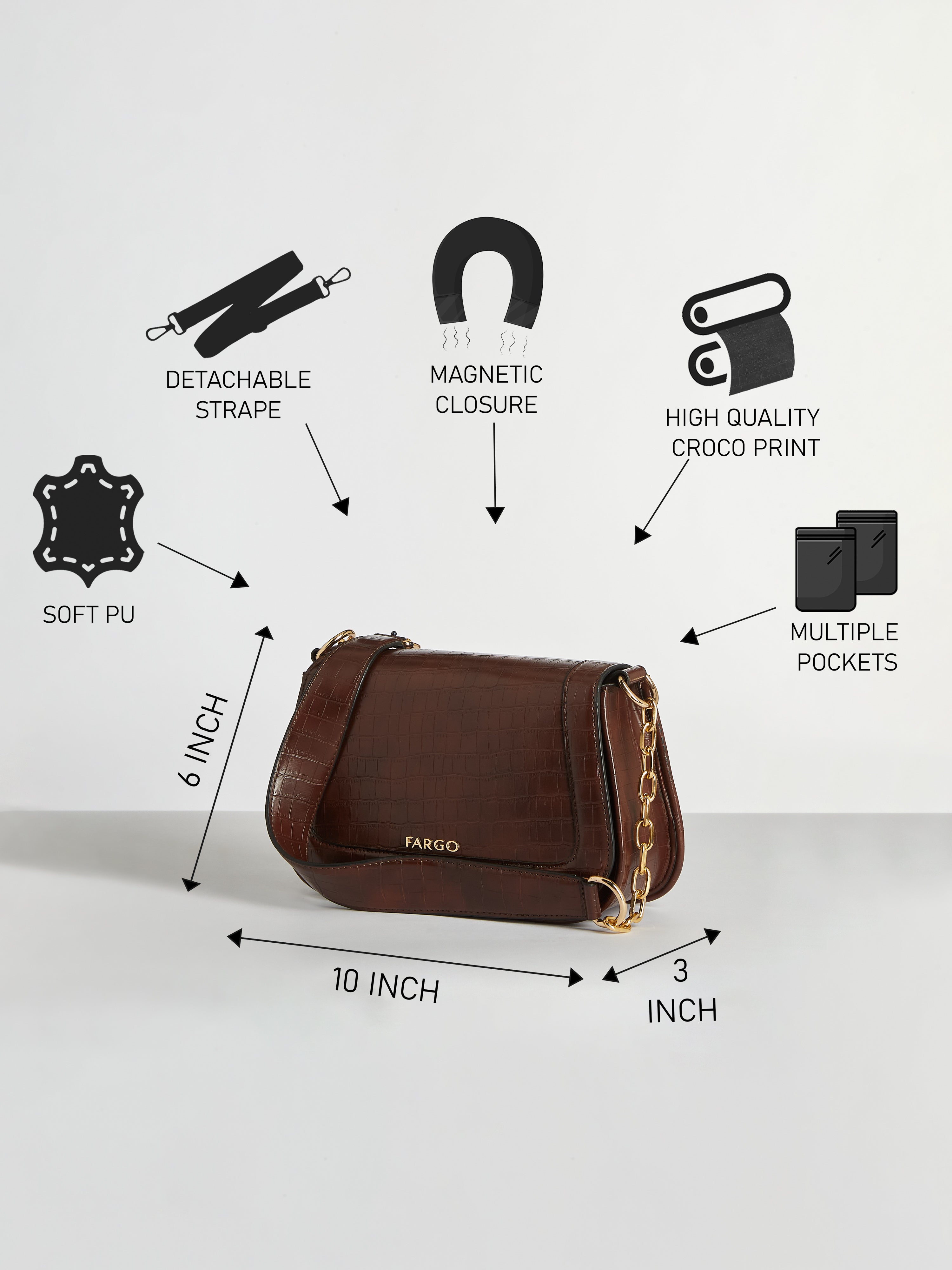 Duchess Brown Shoulder Bag for Women