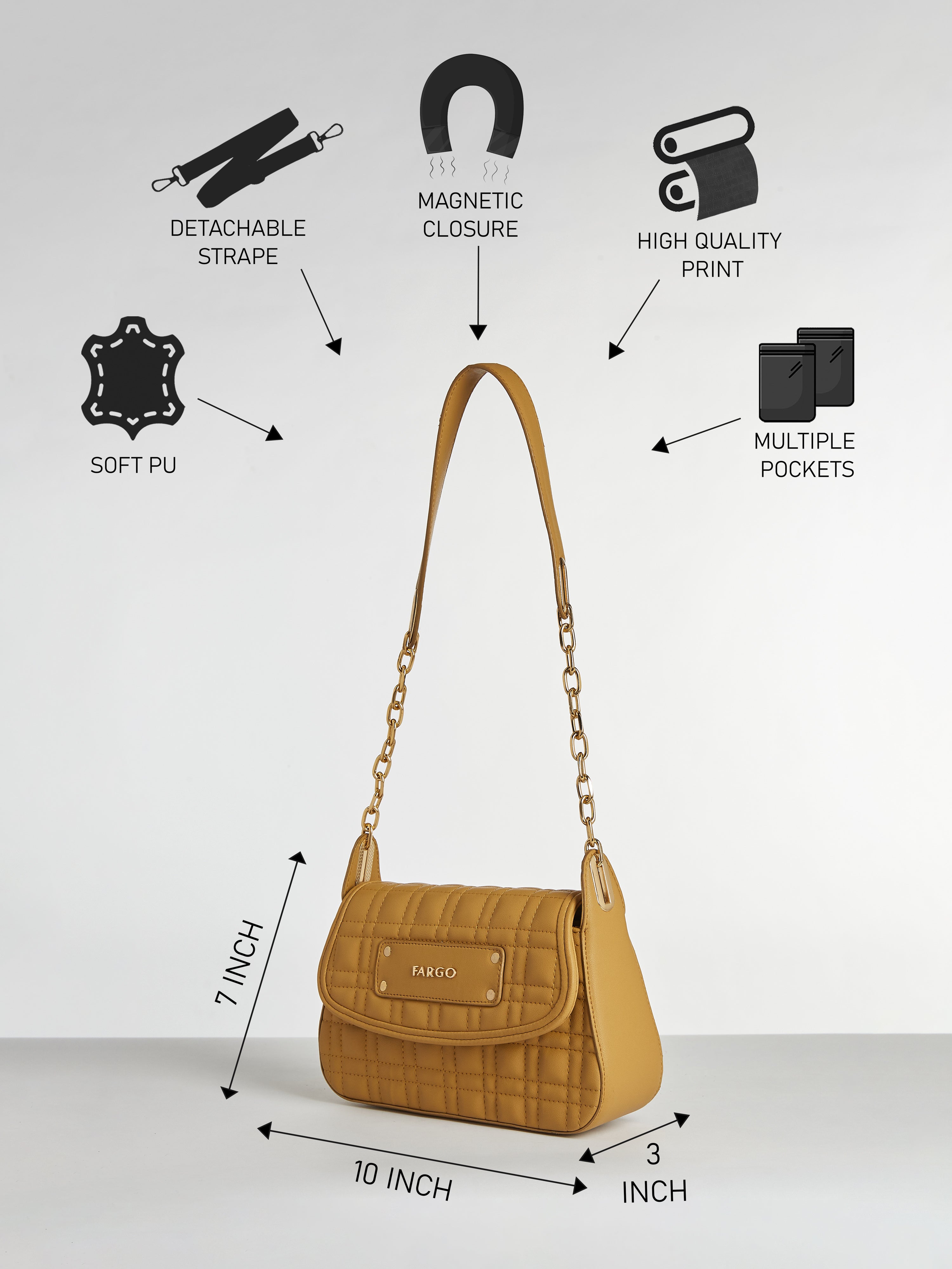 Aria Yellow Shoulder Bag for Women