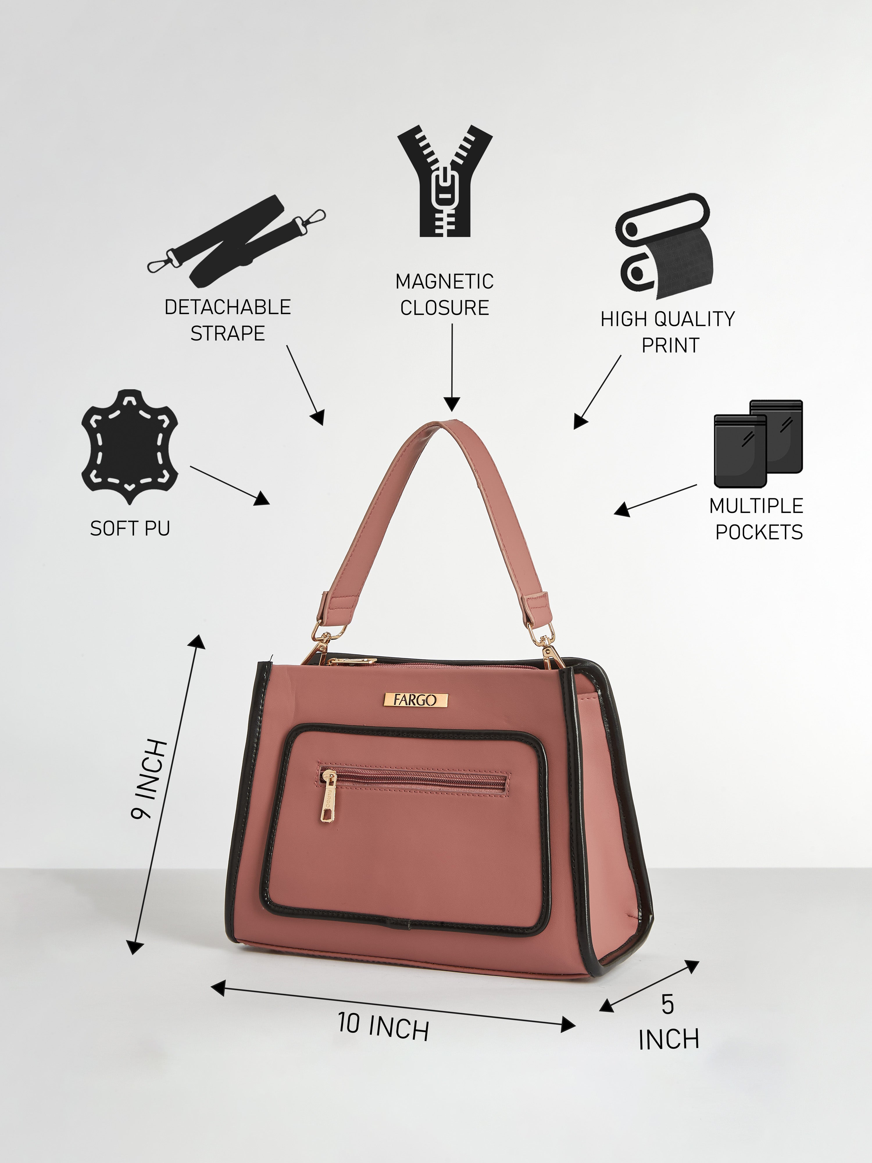 Mila Pink Handbag for Women