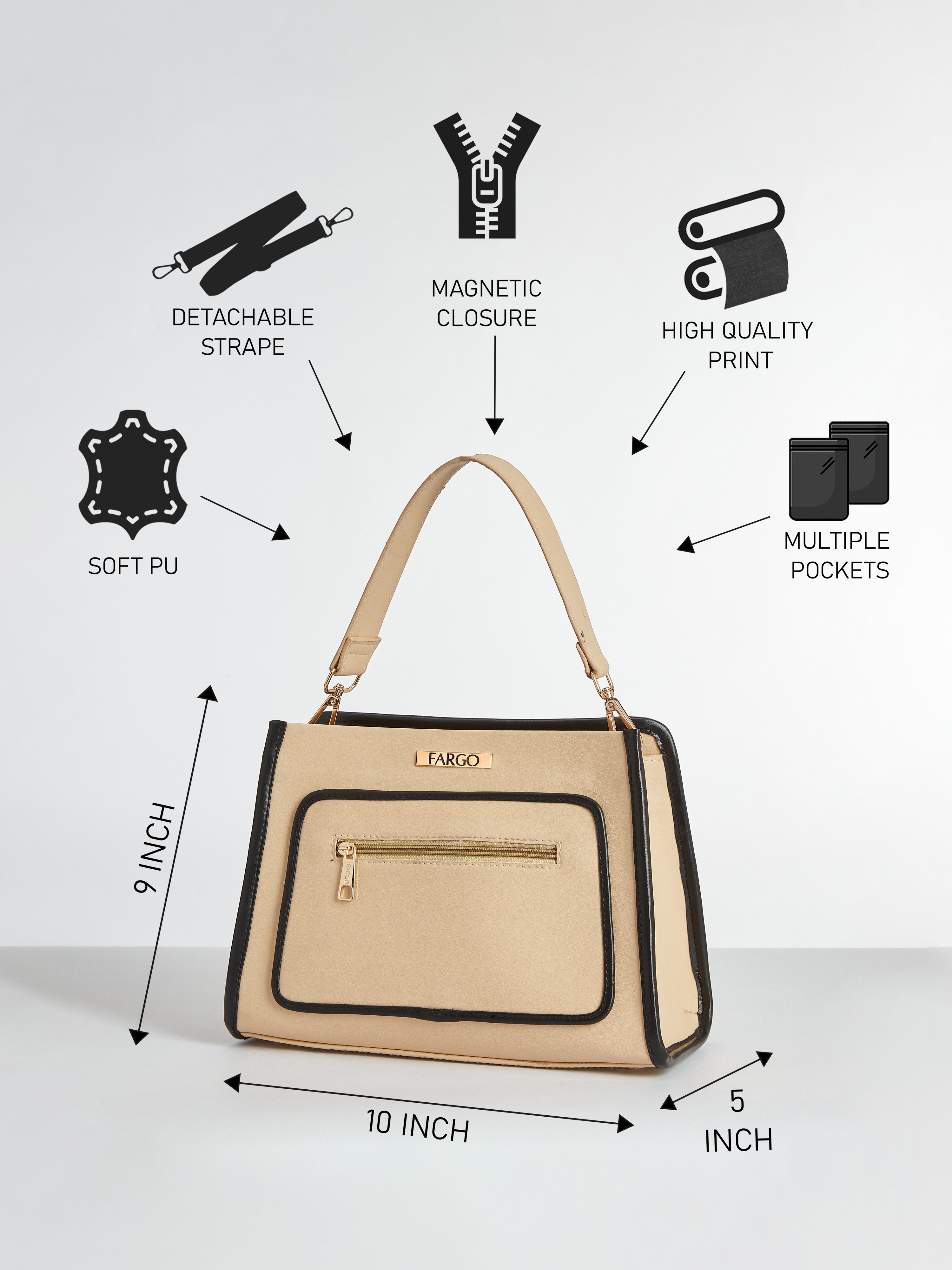 Mila Beige Handbag for Women
