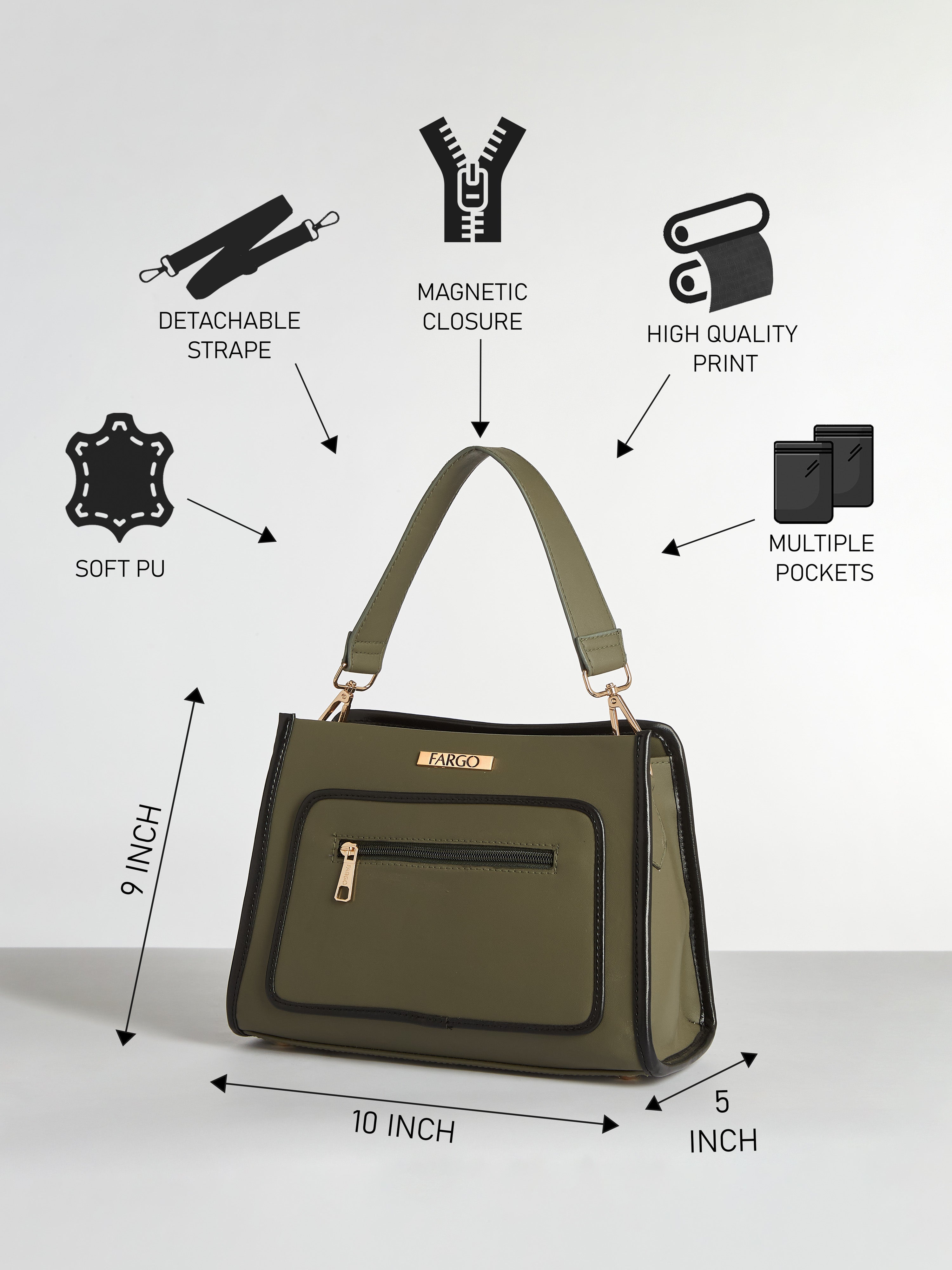Mila Green Handbag for Women