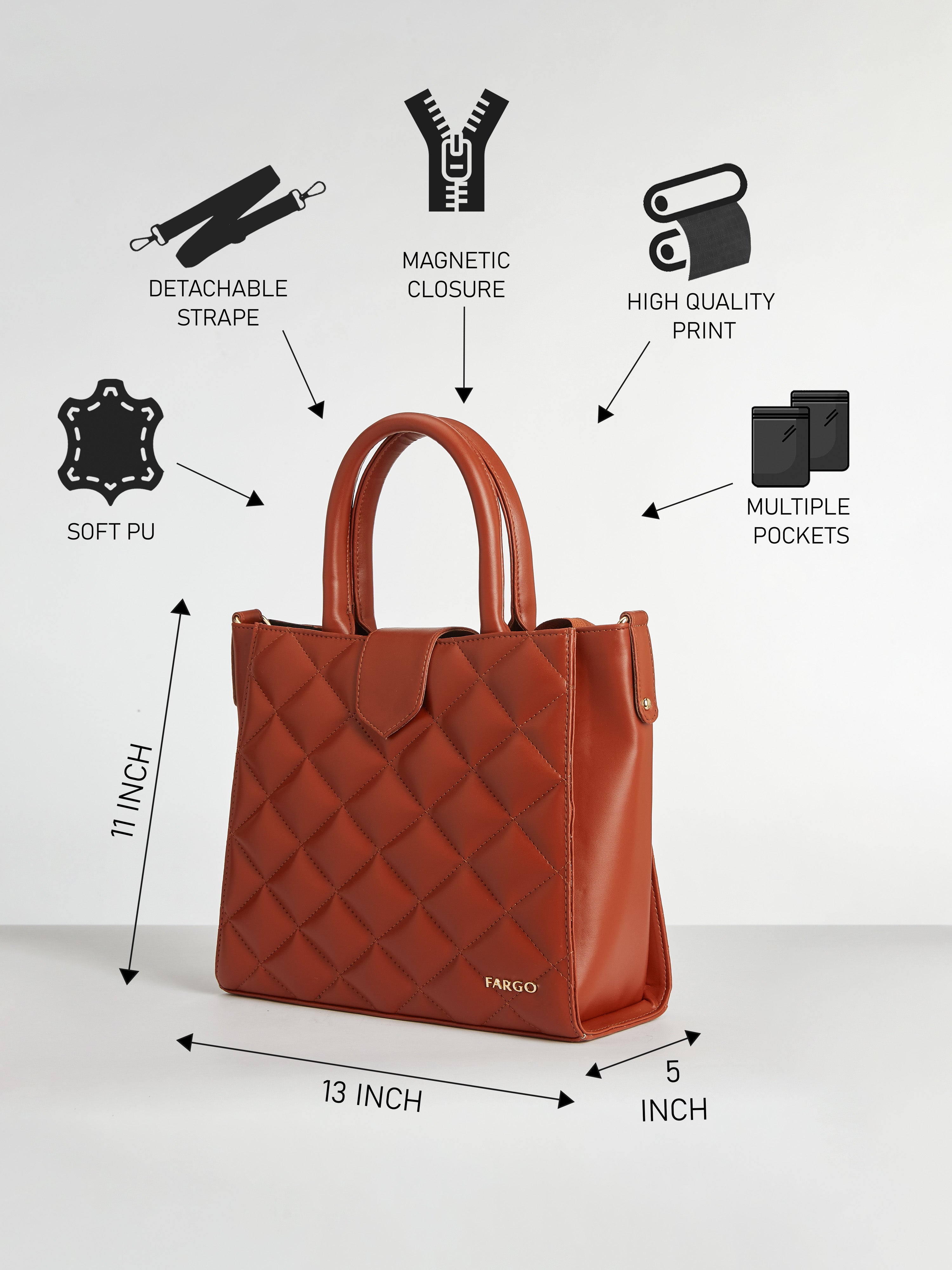 Hera Tan Quilted Handbag for Women