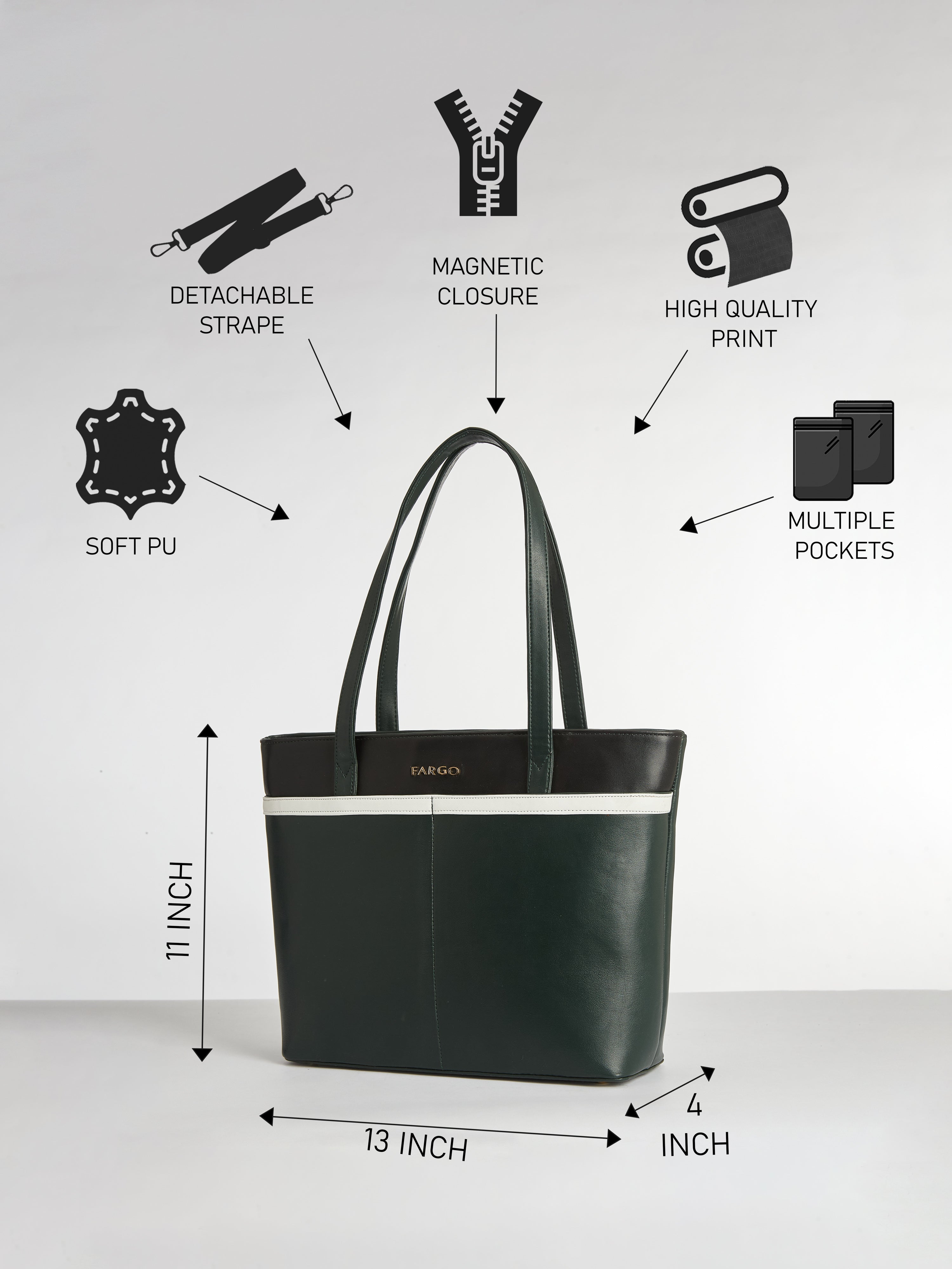 Stride Green Tote Bag for Women