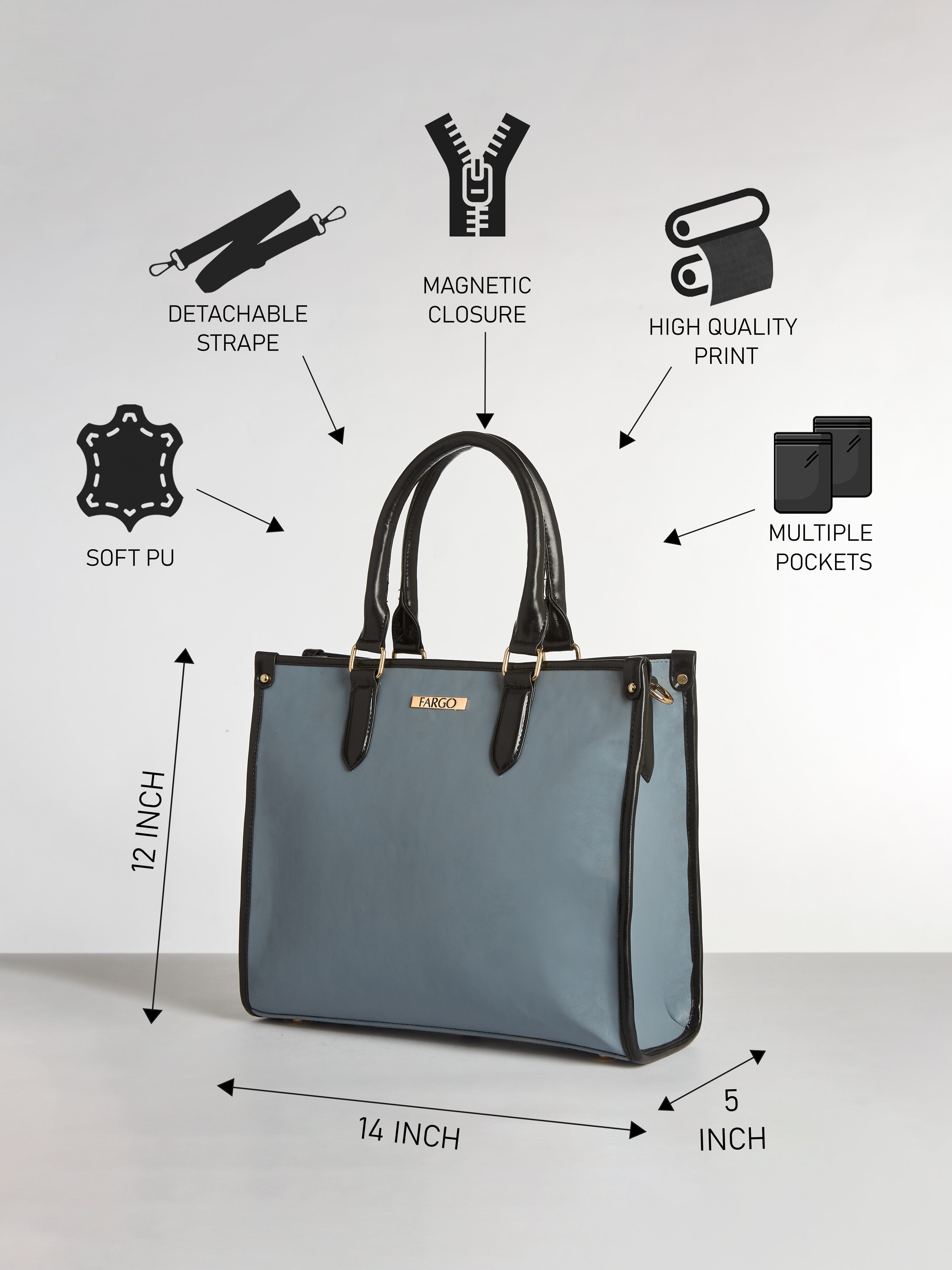 Regal Grey Tote Bag for Women
